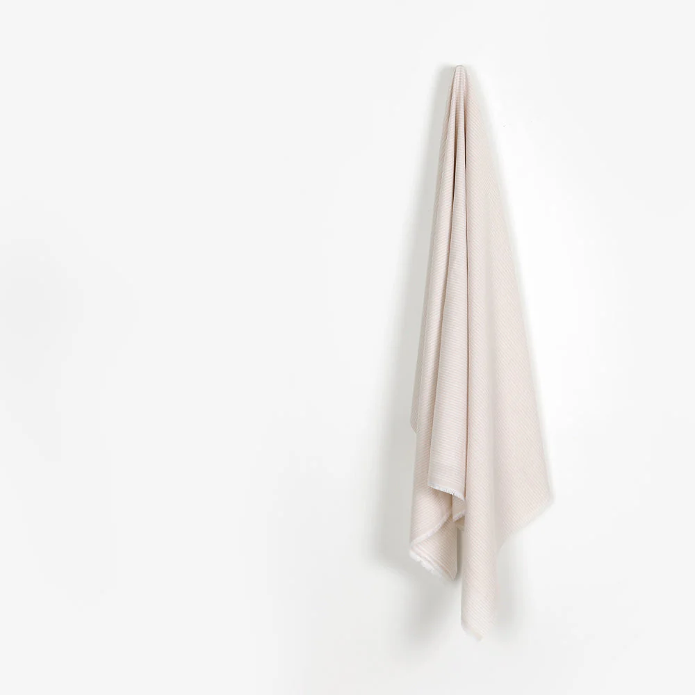 Lightweight Stripe Lyocell/Cotton - Ecru - Image 2