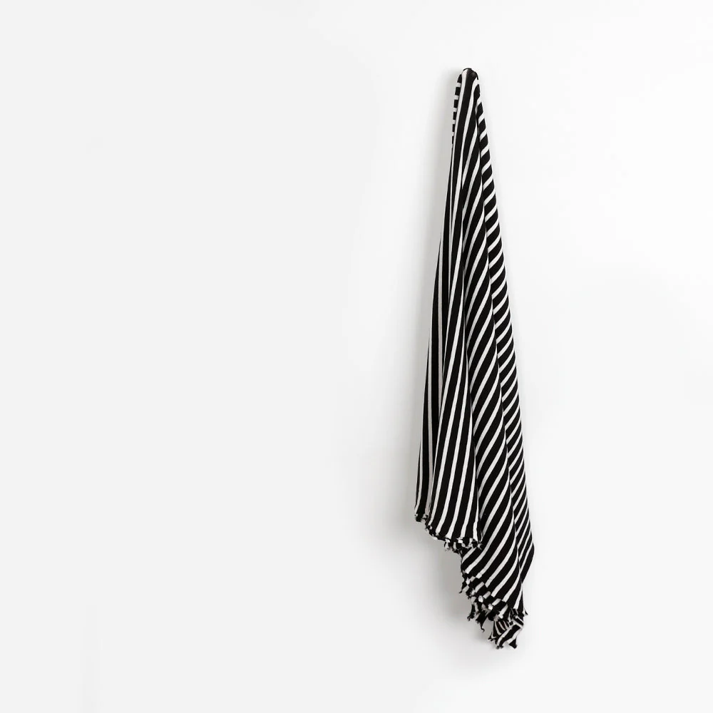 Midweight Stretch Tencel Stripe Jersey - Black/White - Image 2