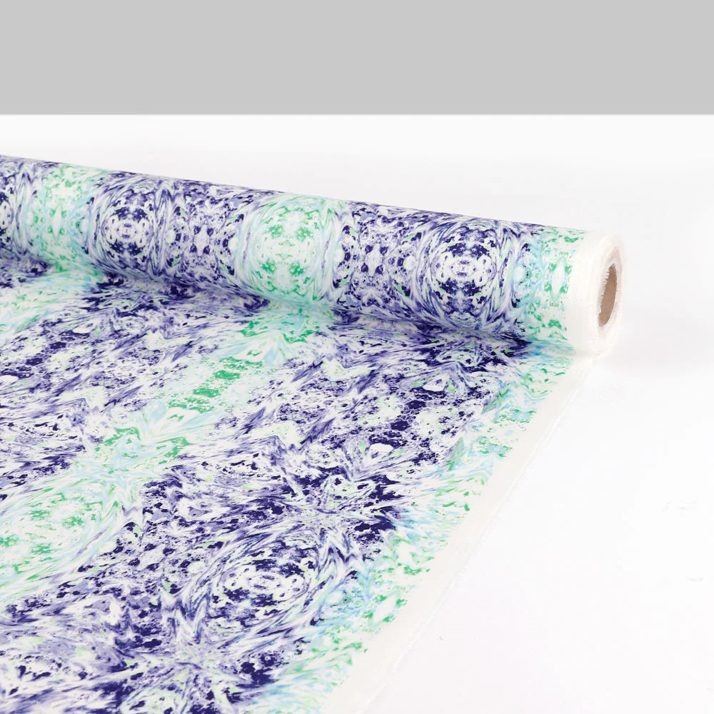 Mirrored Ink Stretch Cotton Sateen - Adriatic - Image 3