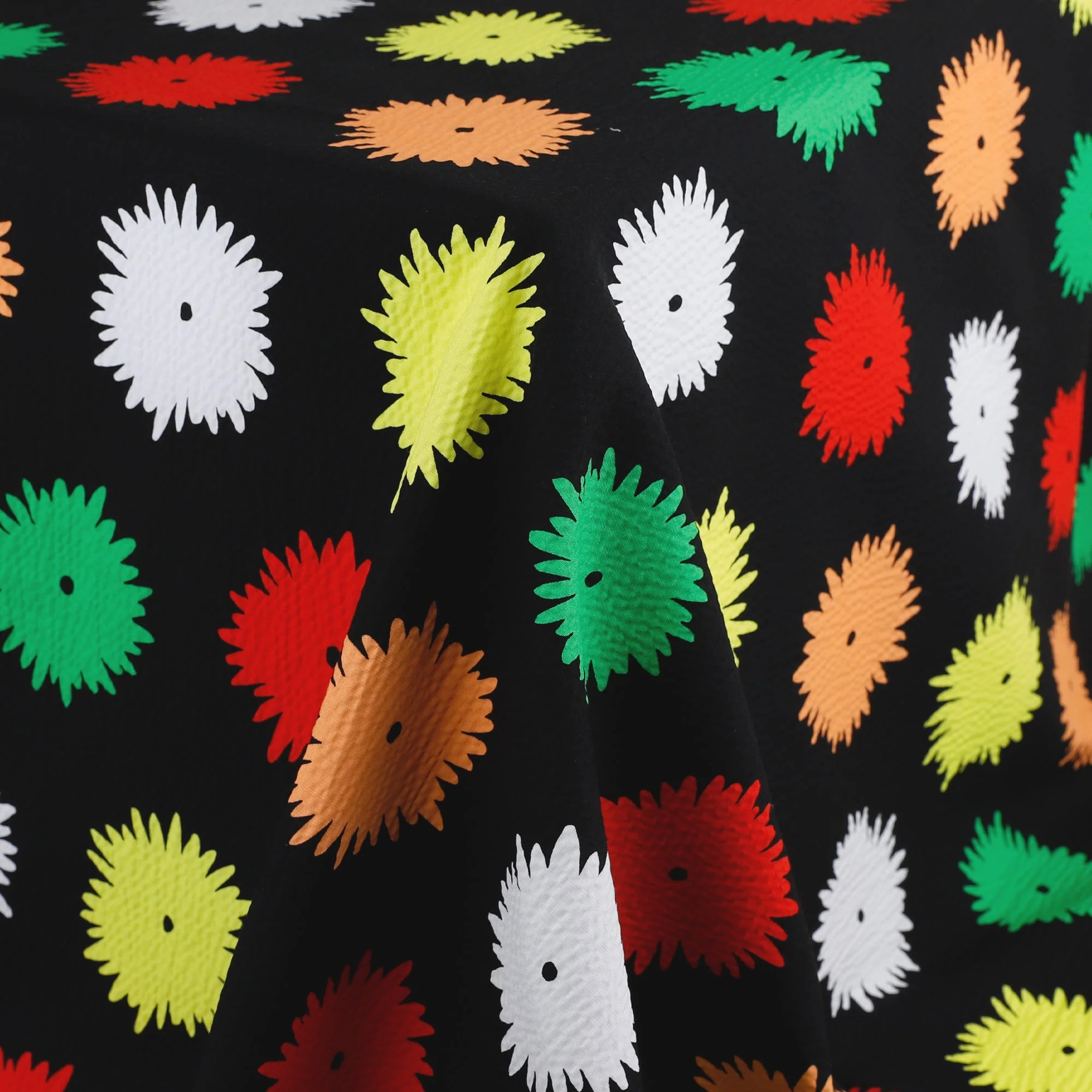Mod Flower Stretch Seersucker Cotton - Black/Multi - Image 2