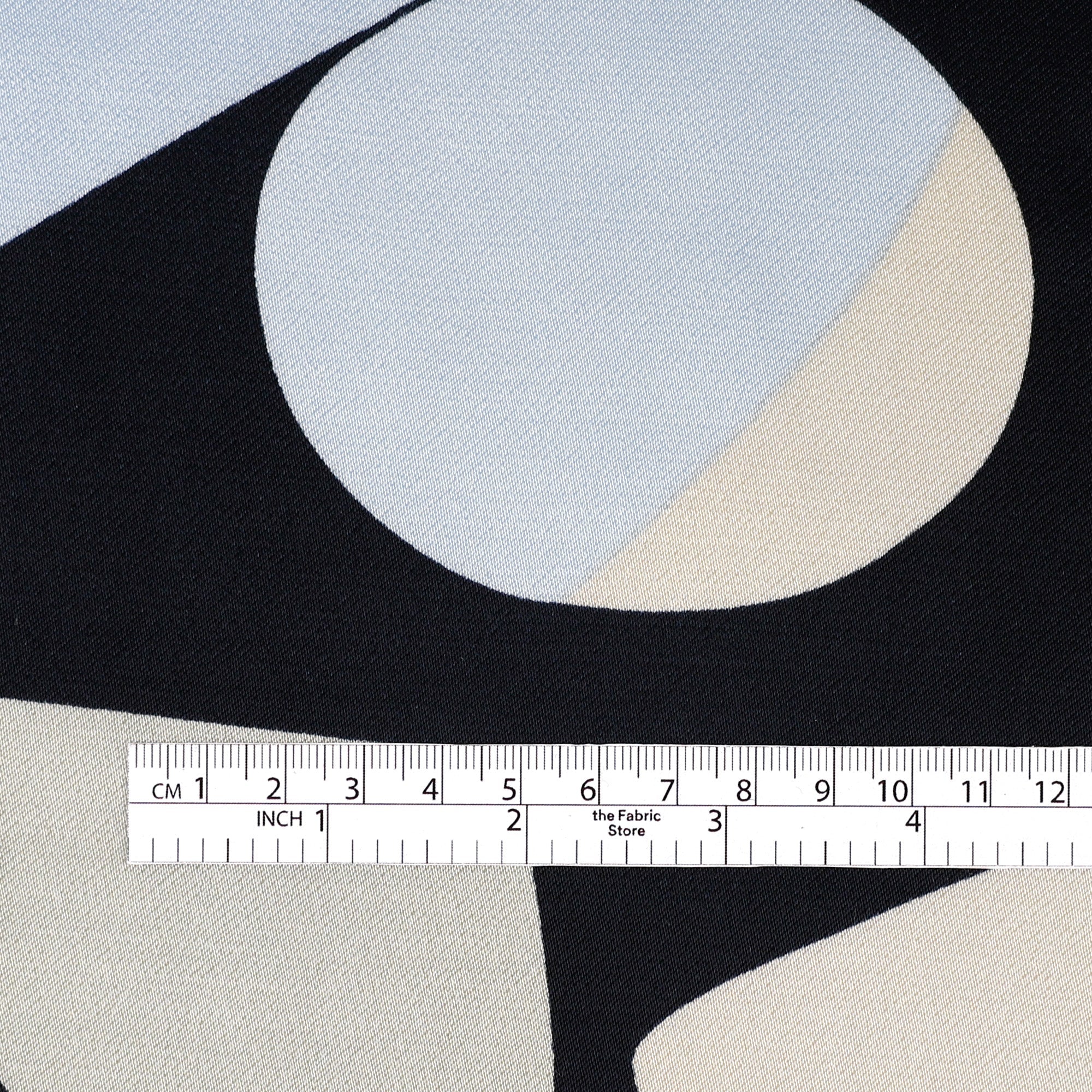 Mod Shapes Viscose Satin - Sky Navy - Image 4