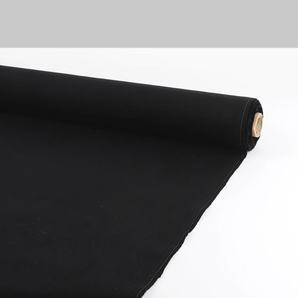 Narrow Stretch Cotton Twill - Black - Image 3