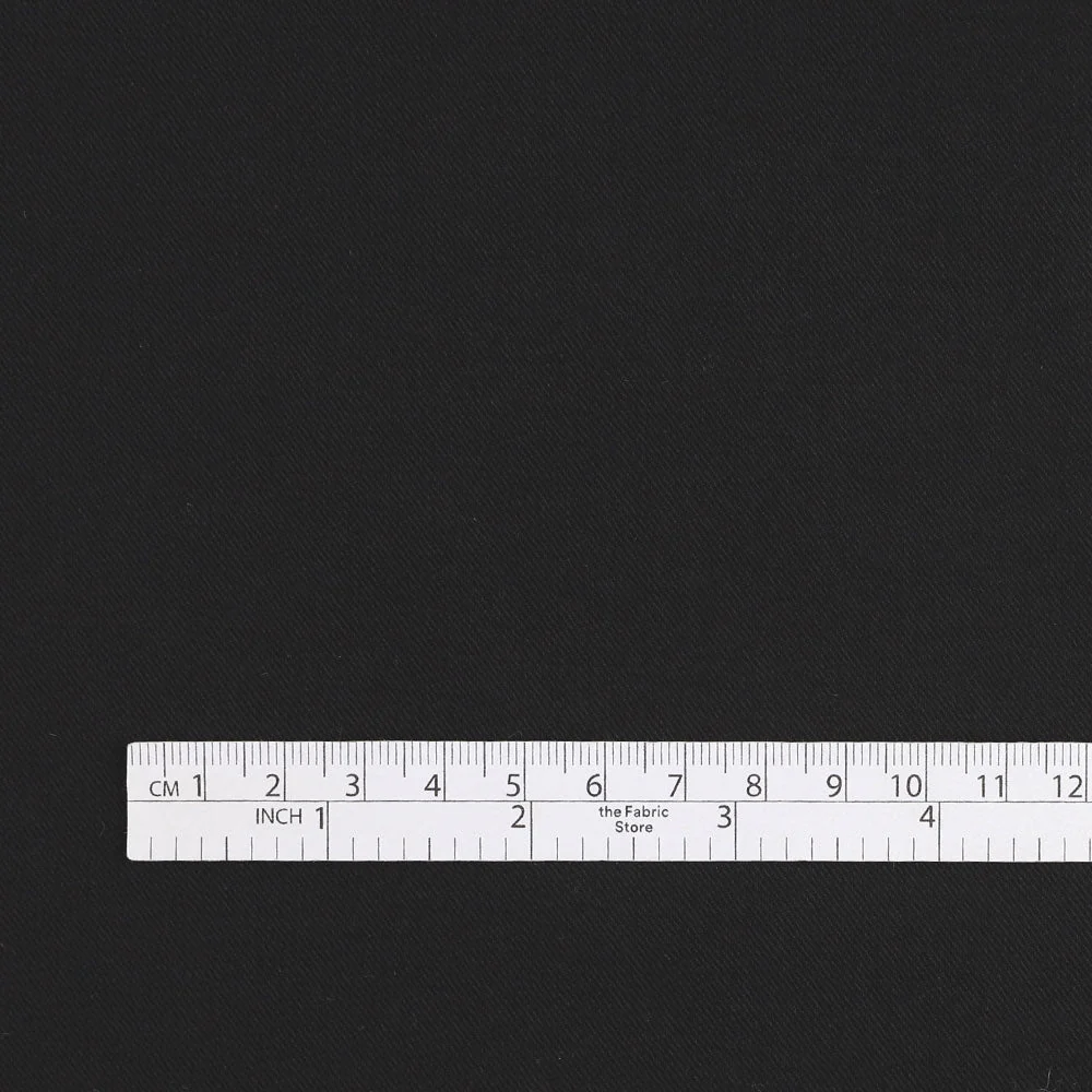 Narrow Stretch Cotton Twill - Black - Image 4