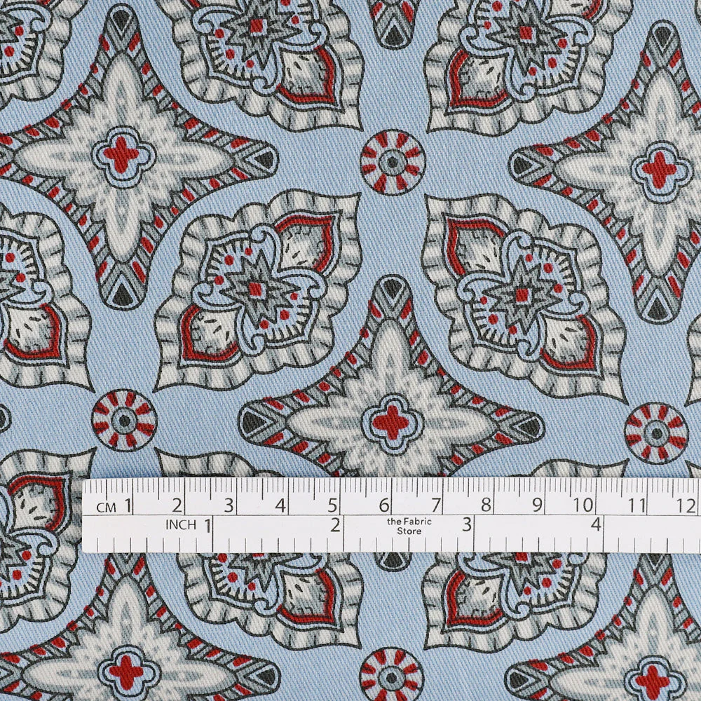 Ornate Cotton Twill - Ceil Blue Mix - Image 4