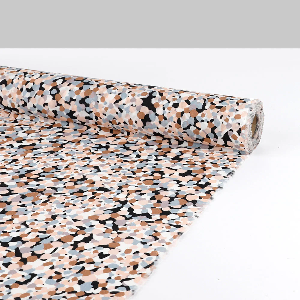 Pebble Print Cotton Shirting - Beach - Image 3