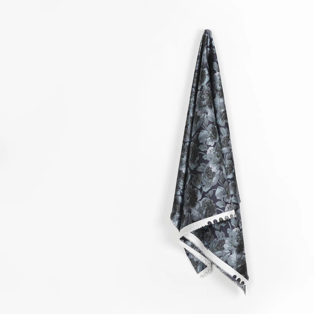 Peony Hammered Poly Satin - Grayscale - Image 2