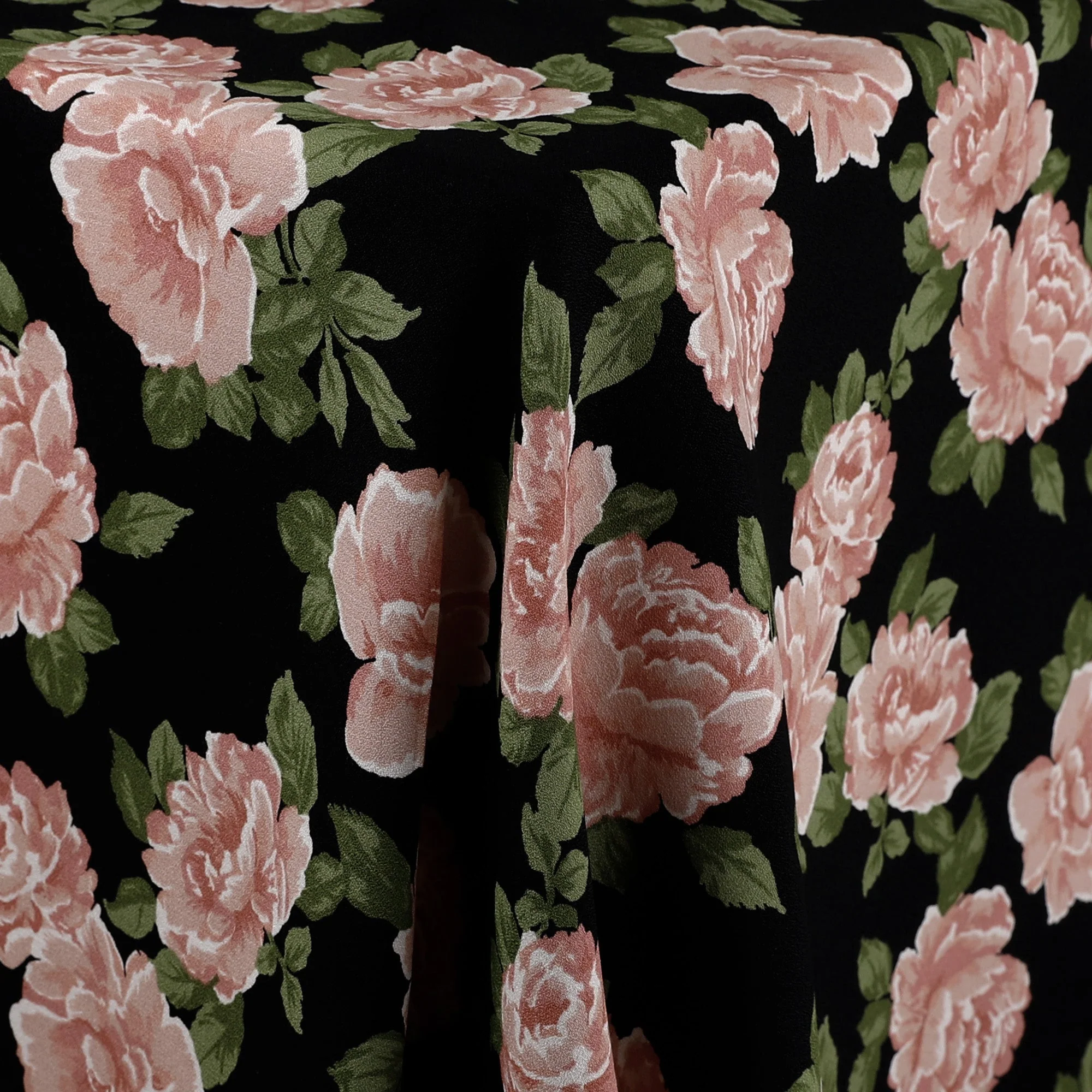 Peony Viscose/Rayon Crepe - Black - Image 2