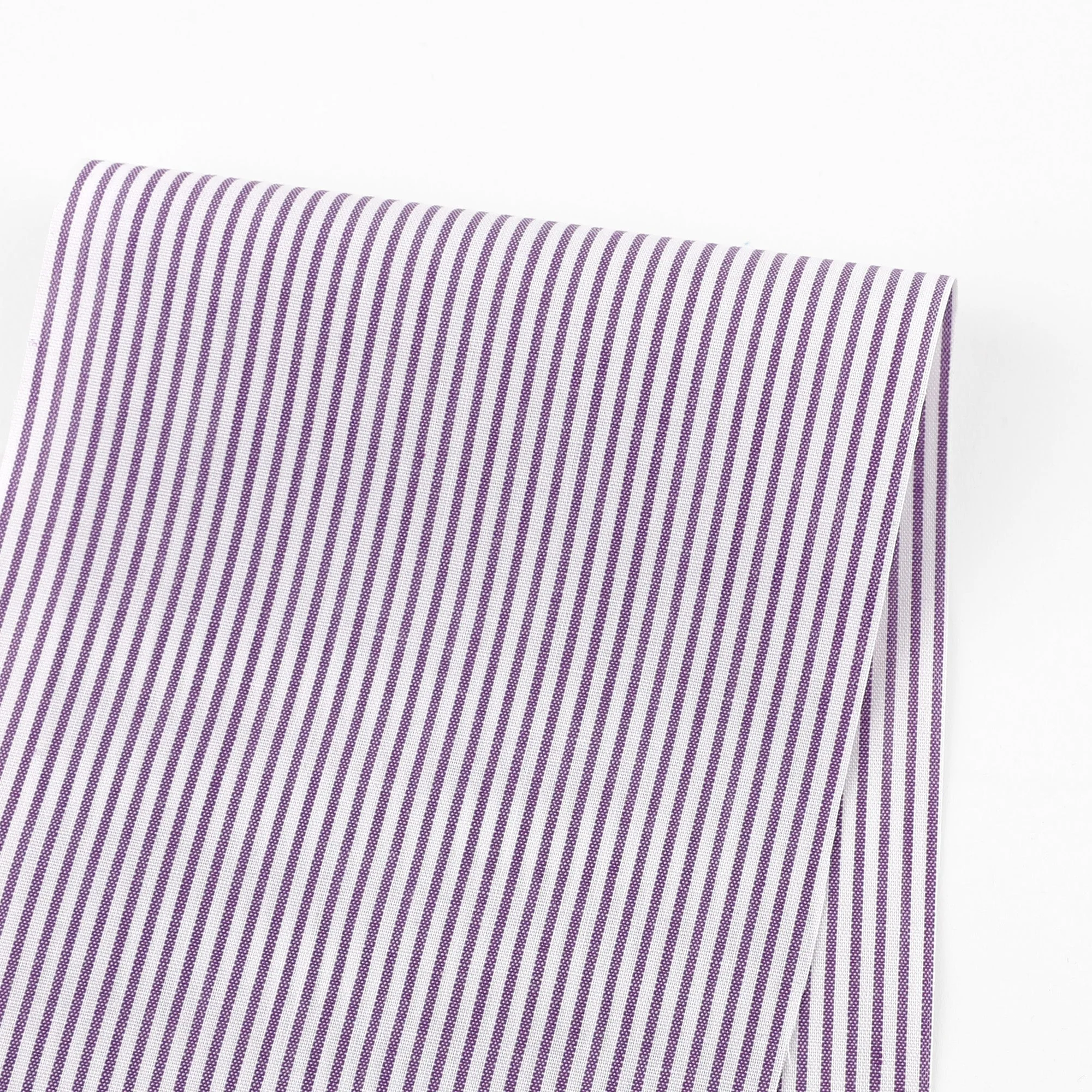 Poly / Cotton Small Stripe Shirting - Purple