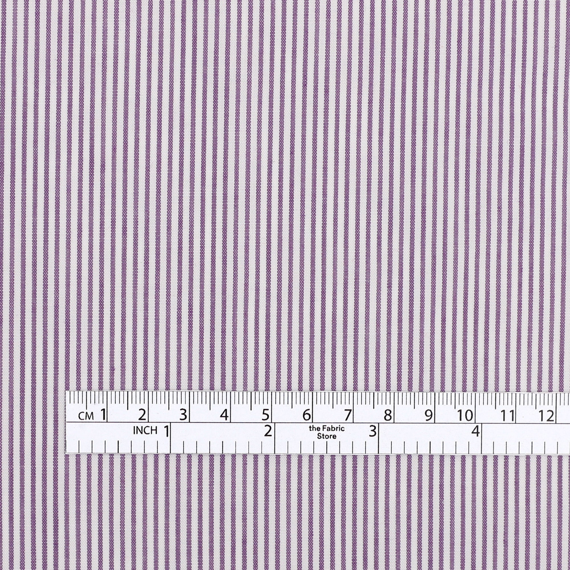 Poly / Cotton Small Stripe Shirting - Purple - Image 4