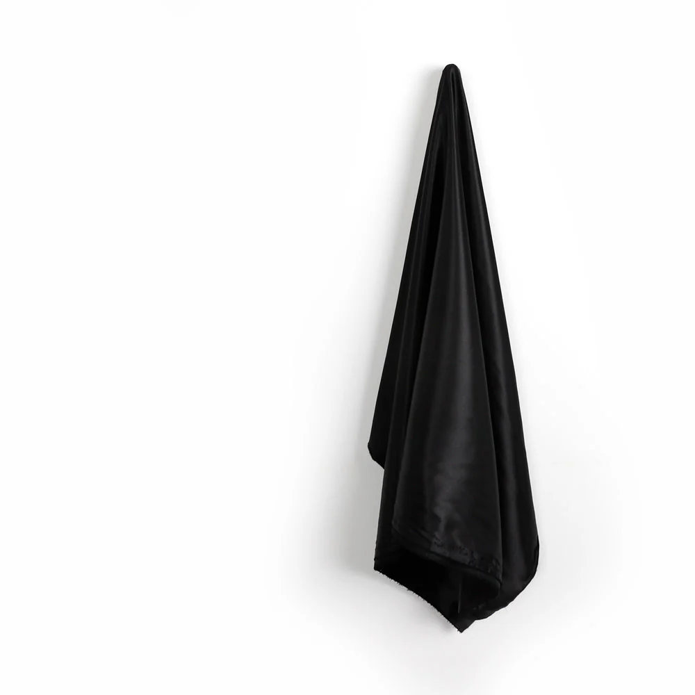 Poly Satin Lining - Black - Image 2