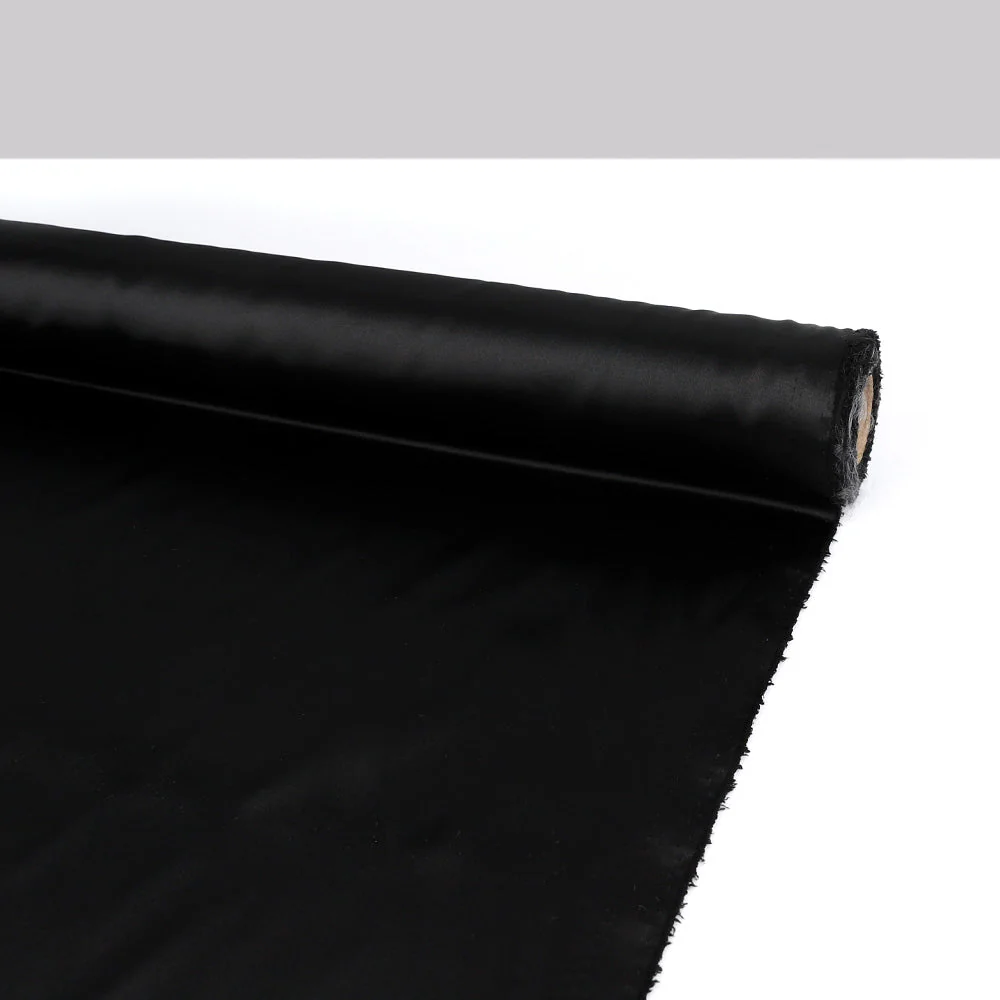Poly Satin Lining - Black - Image 3
