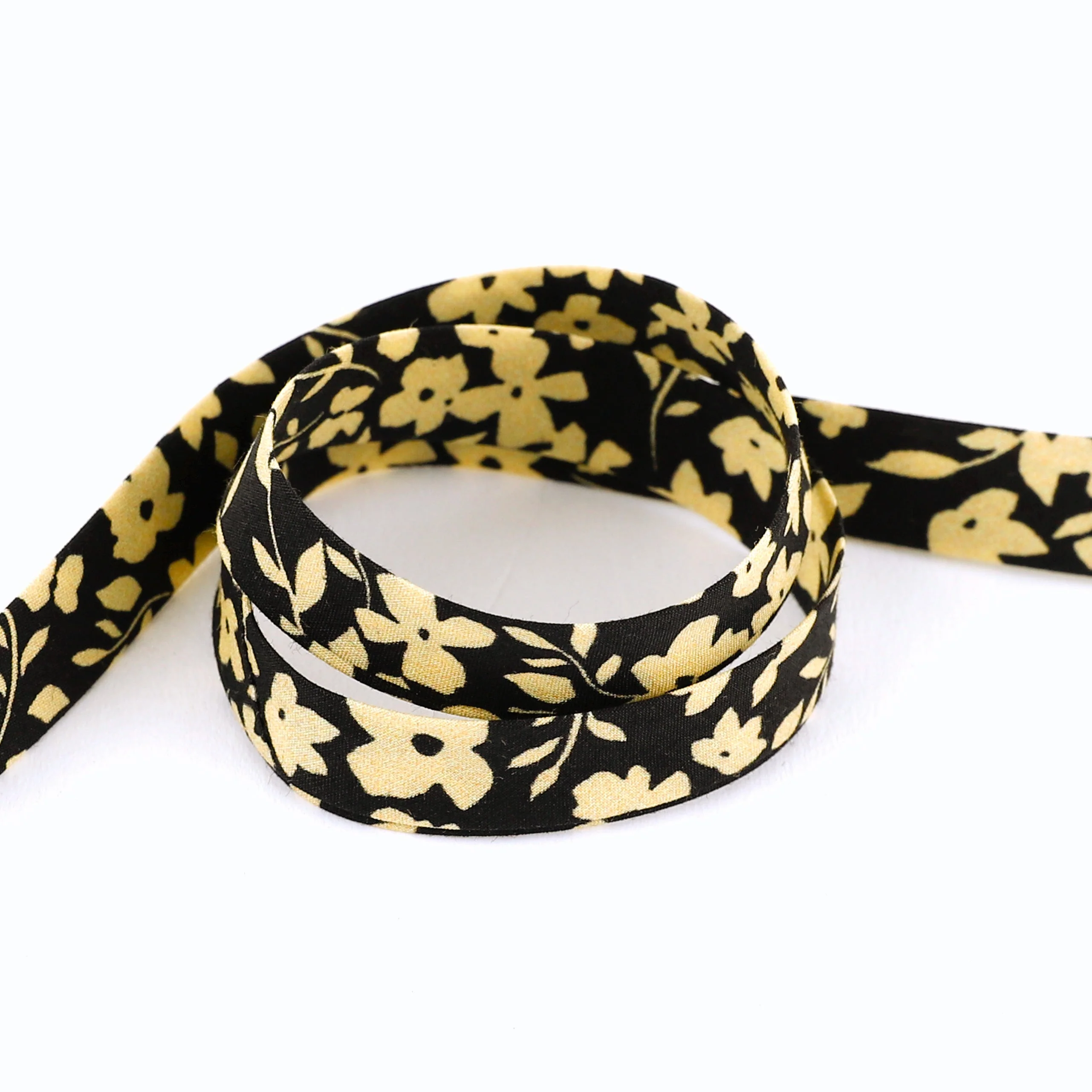 Princess Flower Cotton Bias Binding - Black - Image 2