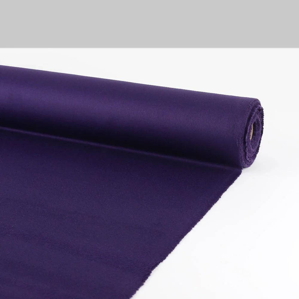 Pure Angora Reversible Coating - Eggplant - Image 3