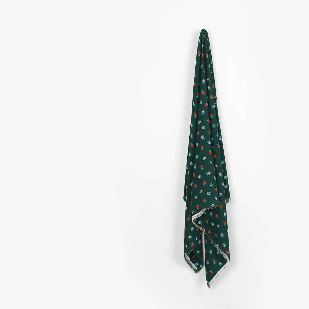 Raspberry Poly Georgette - Pine - Image 2
