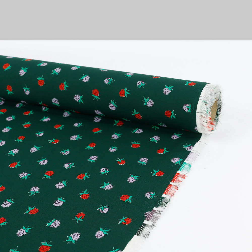 Raspberry Poly Georgette - Pine - Image 3