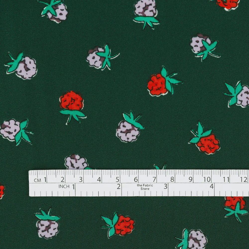 Raspberry Poly Georgette - Pine - Image 4