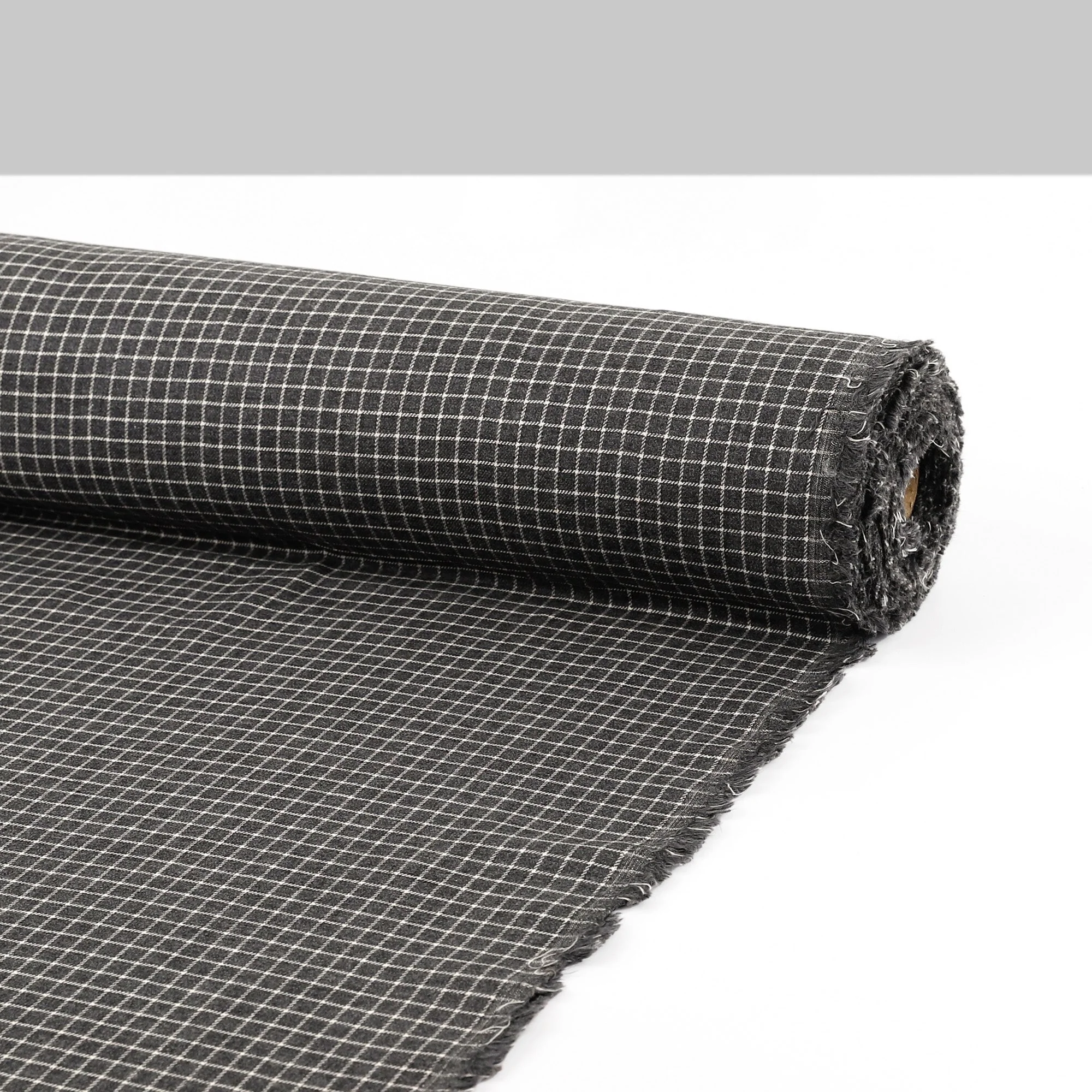 Reversible Grid Cotton Flannel - Gunmetal - Image 3