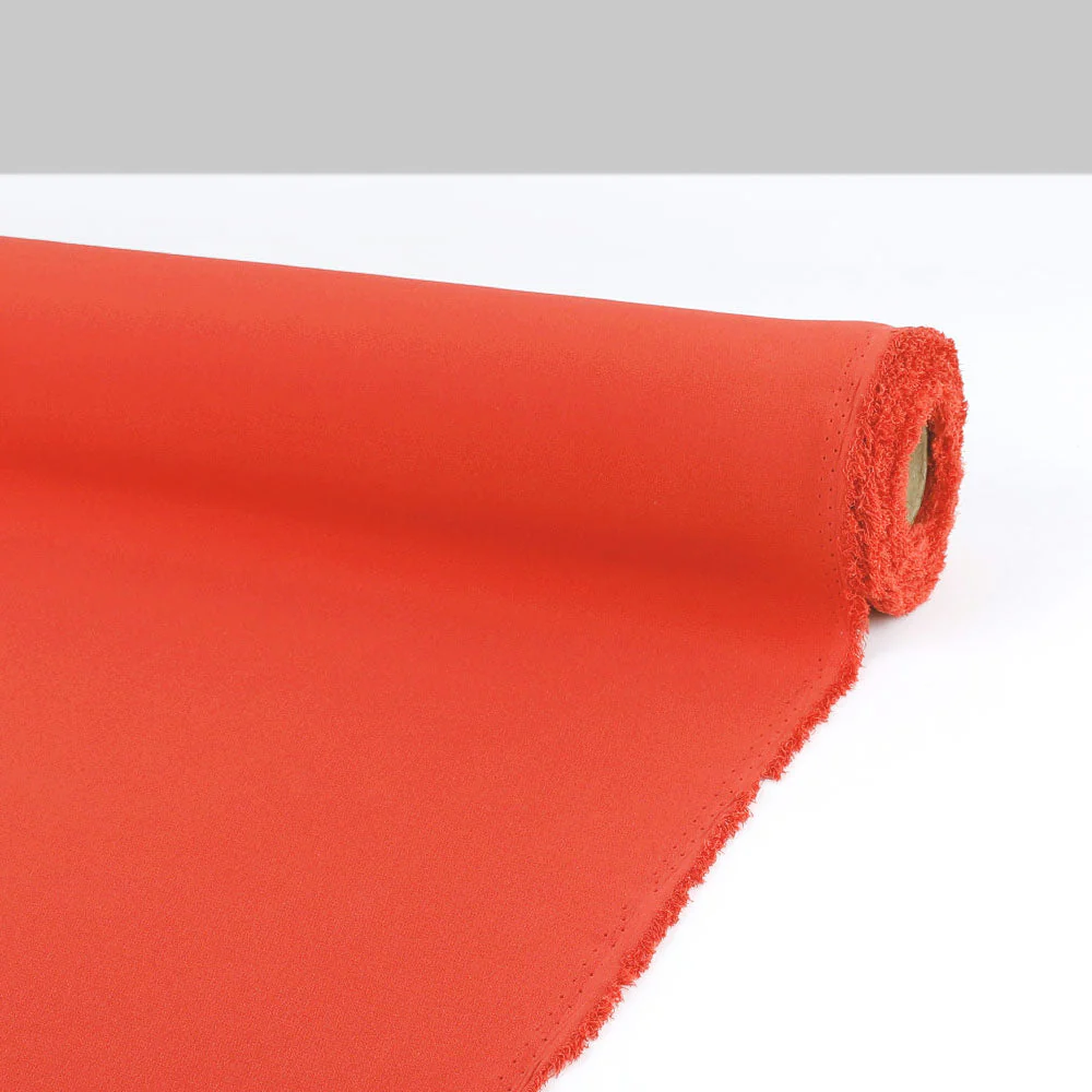 Satin Backed Crepe - Red - Image 2