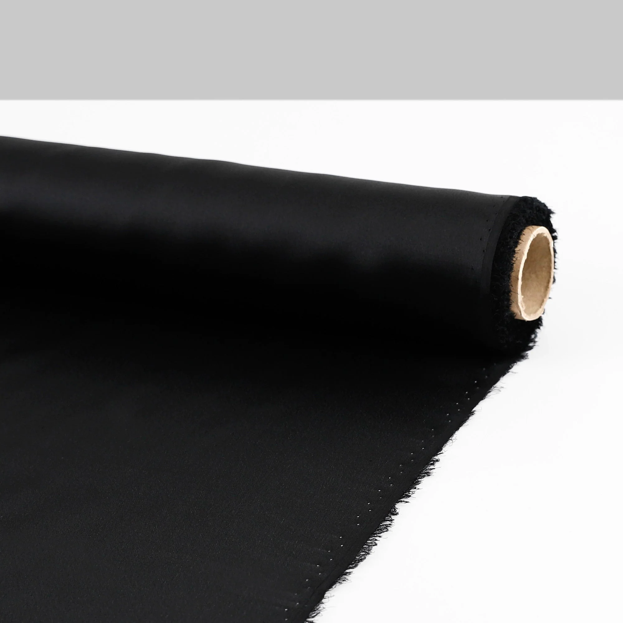 Semi Sheer Silk Satin - Black - Image 3