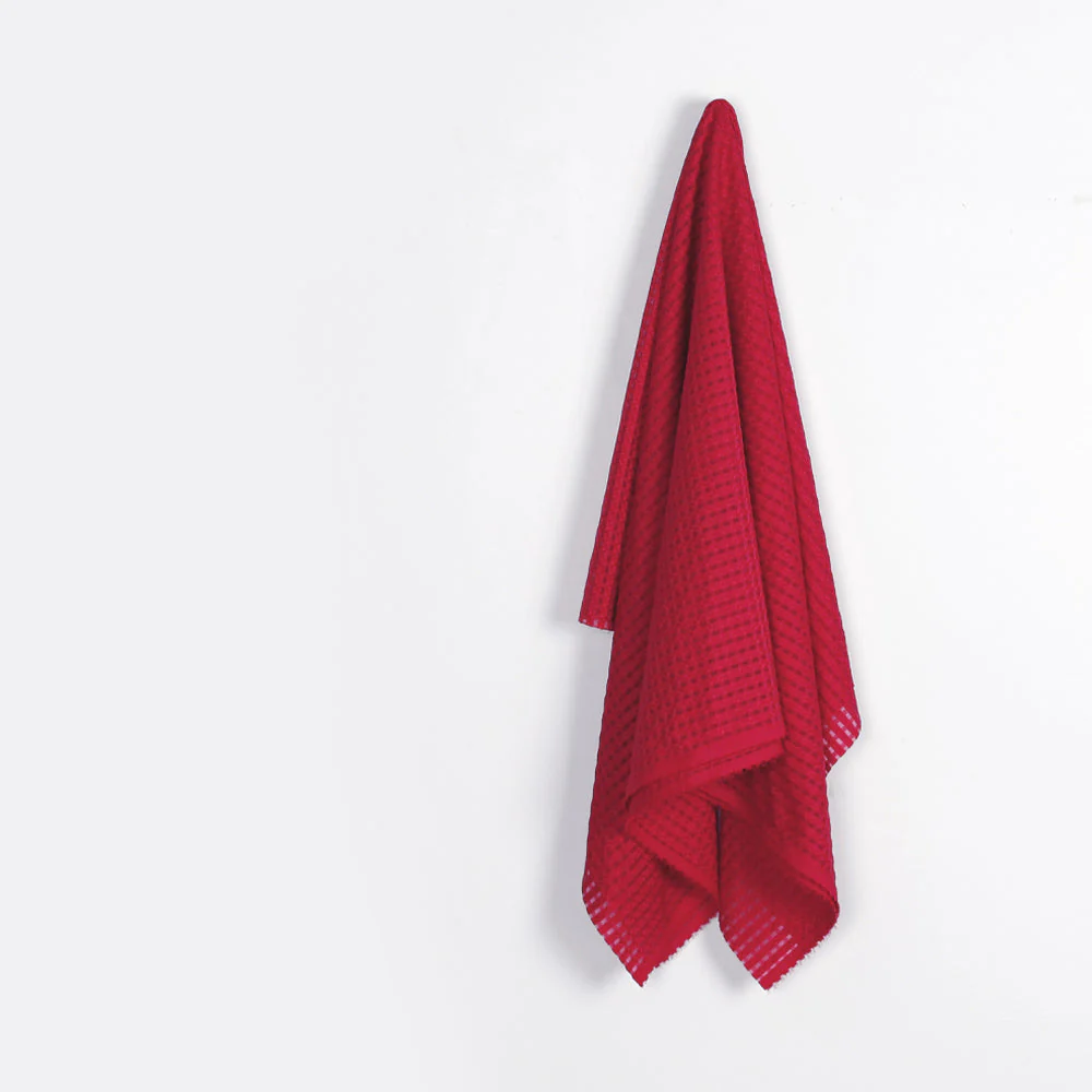 Sheer Woven Grid Poly/Nylon - Raspberry Red - Image 2