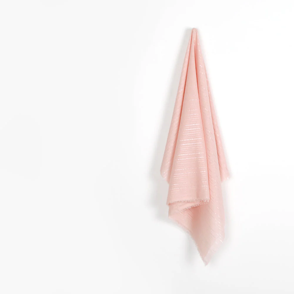 Shimmer Stripe Muslin - Strawberry Milk - Image 2