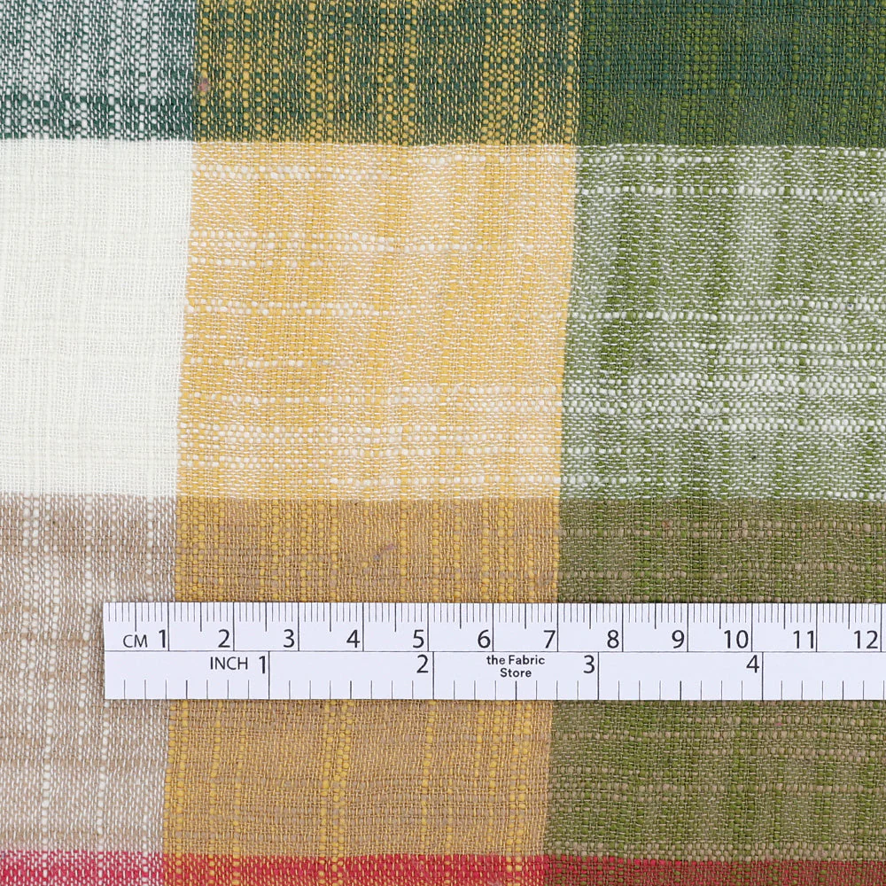 Slubby Cotton Check - Hellebore - Image 4