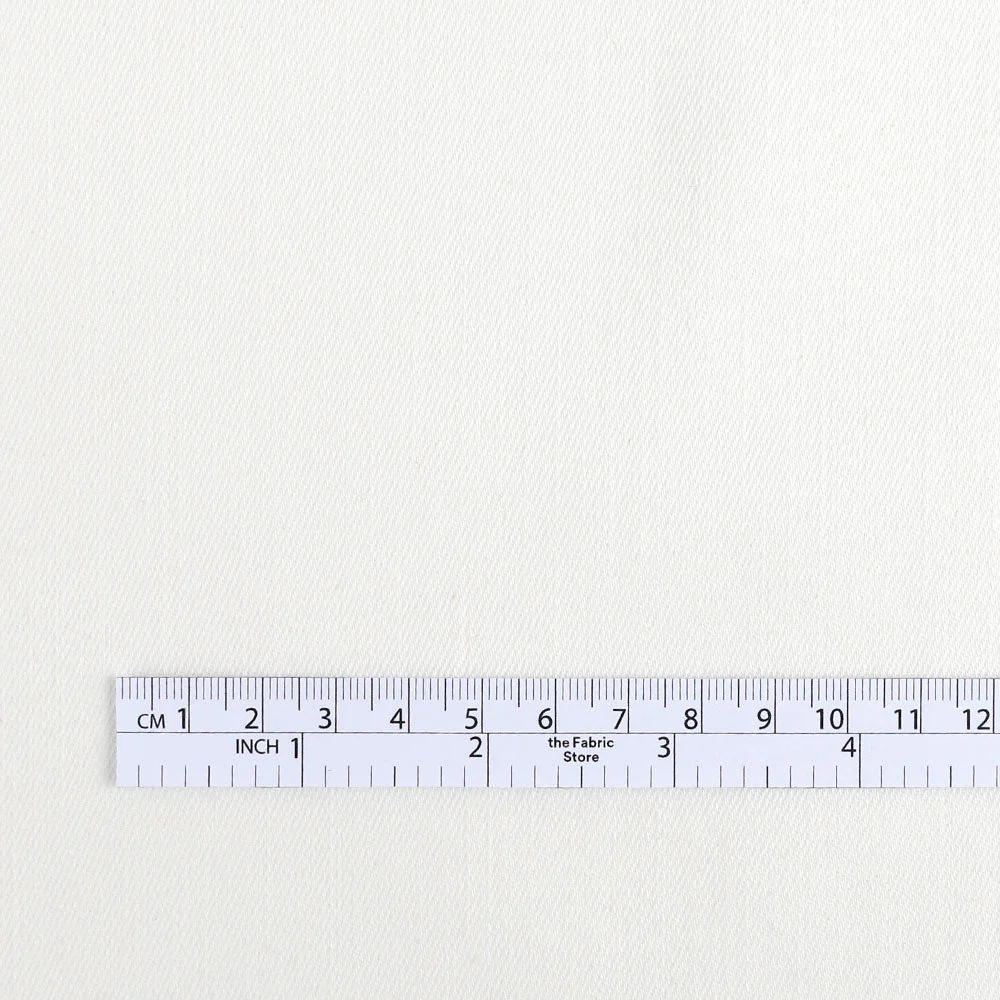 Slubby Stretch Cotton Twill - Ivory - Image 4