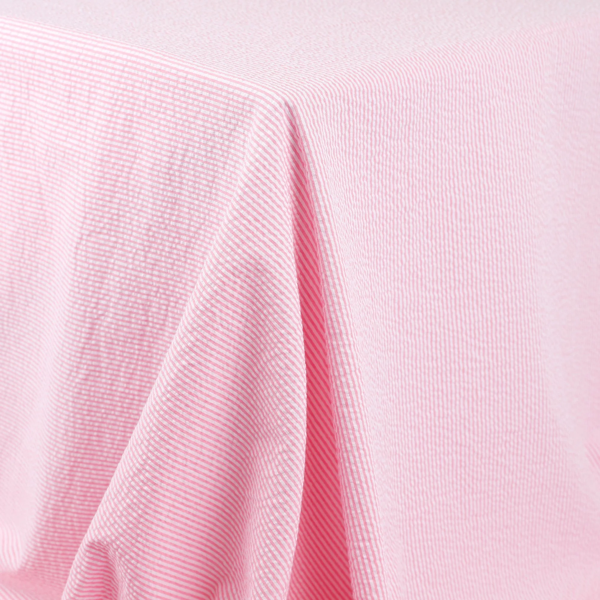 Small Stripe Seersucker Cotton - Bubblegum - Image 2
