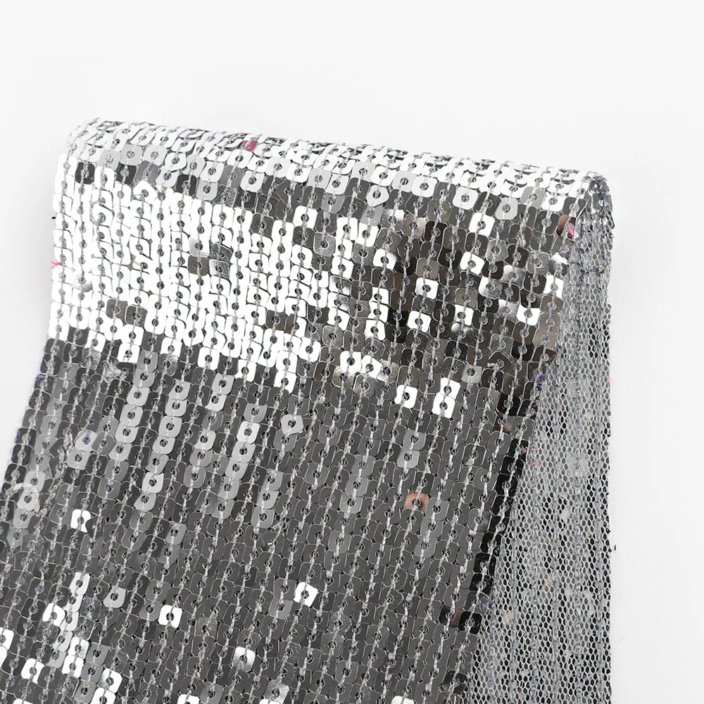 Square Sequinned Tulle - Silver