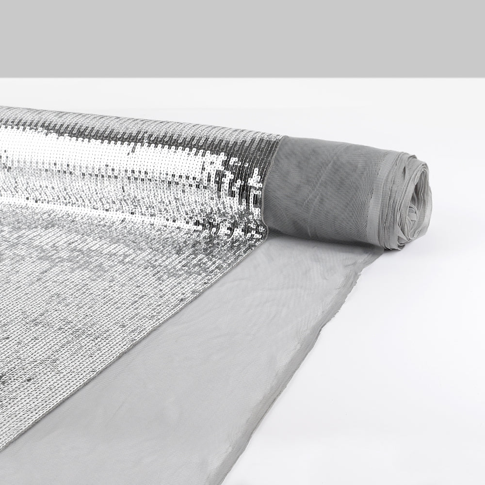 Square Sequinned Tulle - Silver - Image 3