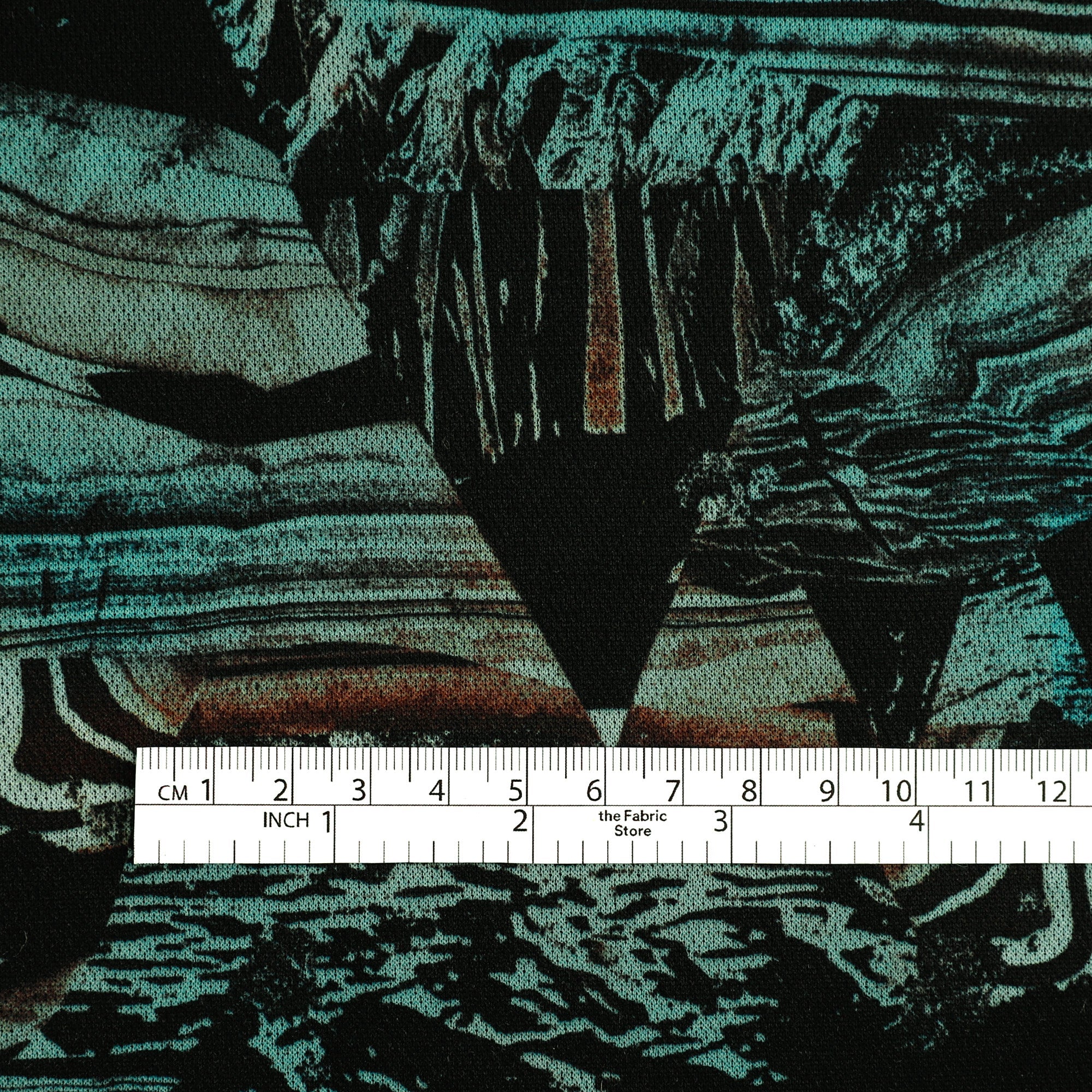Strata Mountains Printed Poly/ZQ Merino - Jade - Image 4