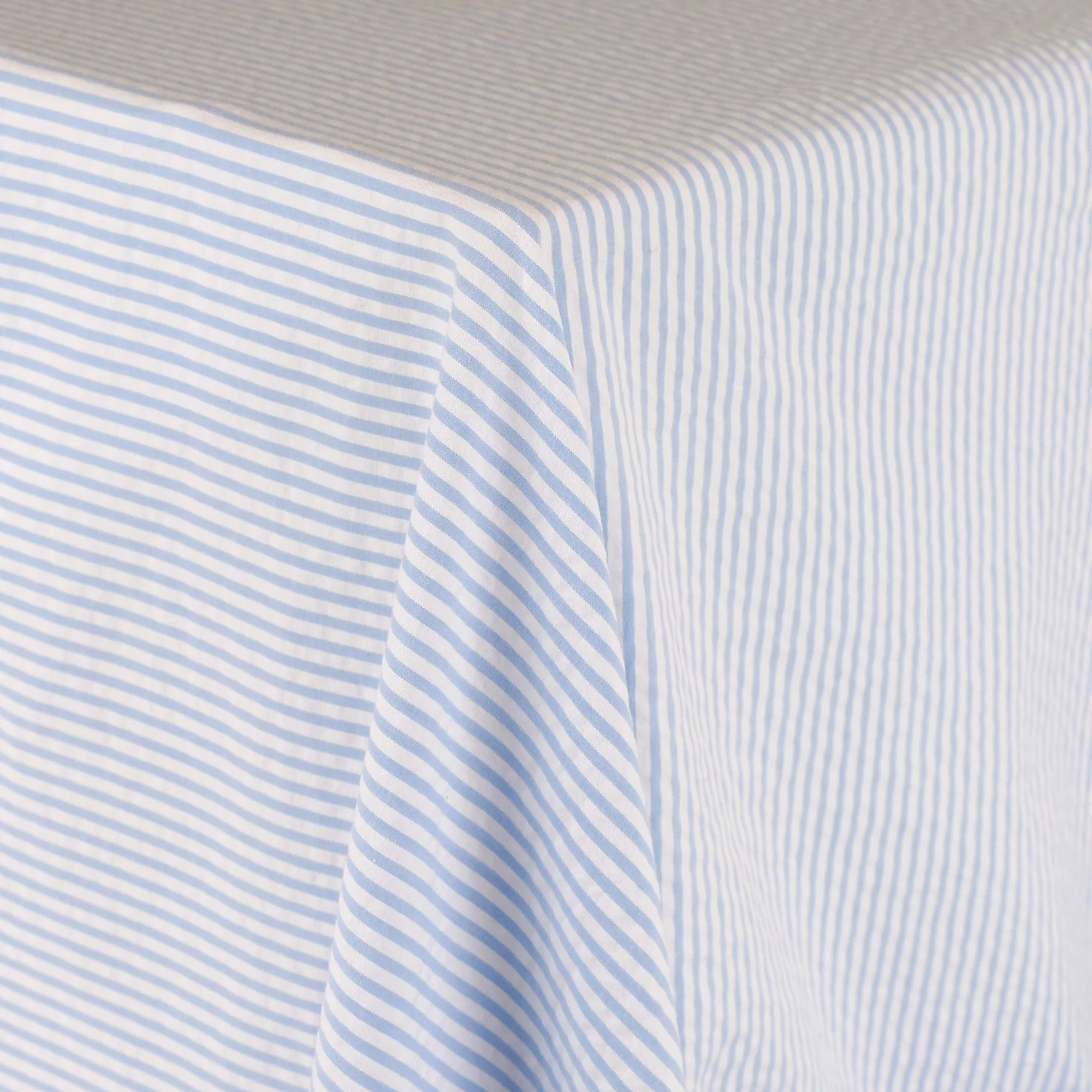 Stretch Seersucker Cotton Stripe - Baby Blue - Image 2