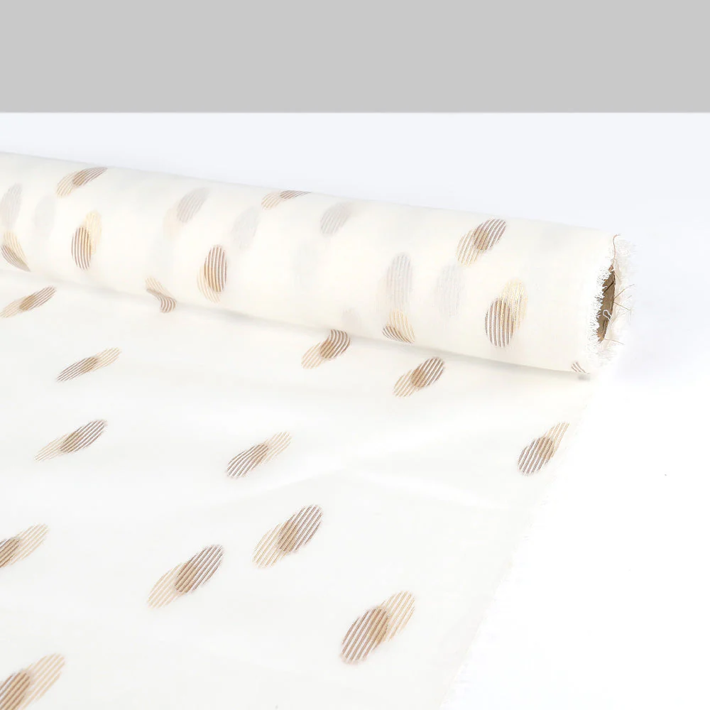 Striped Shadow Dot Silk/Poly - Gold - Image 3