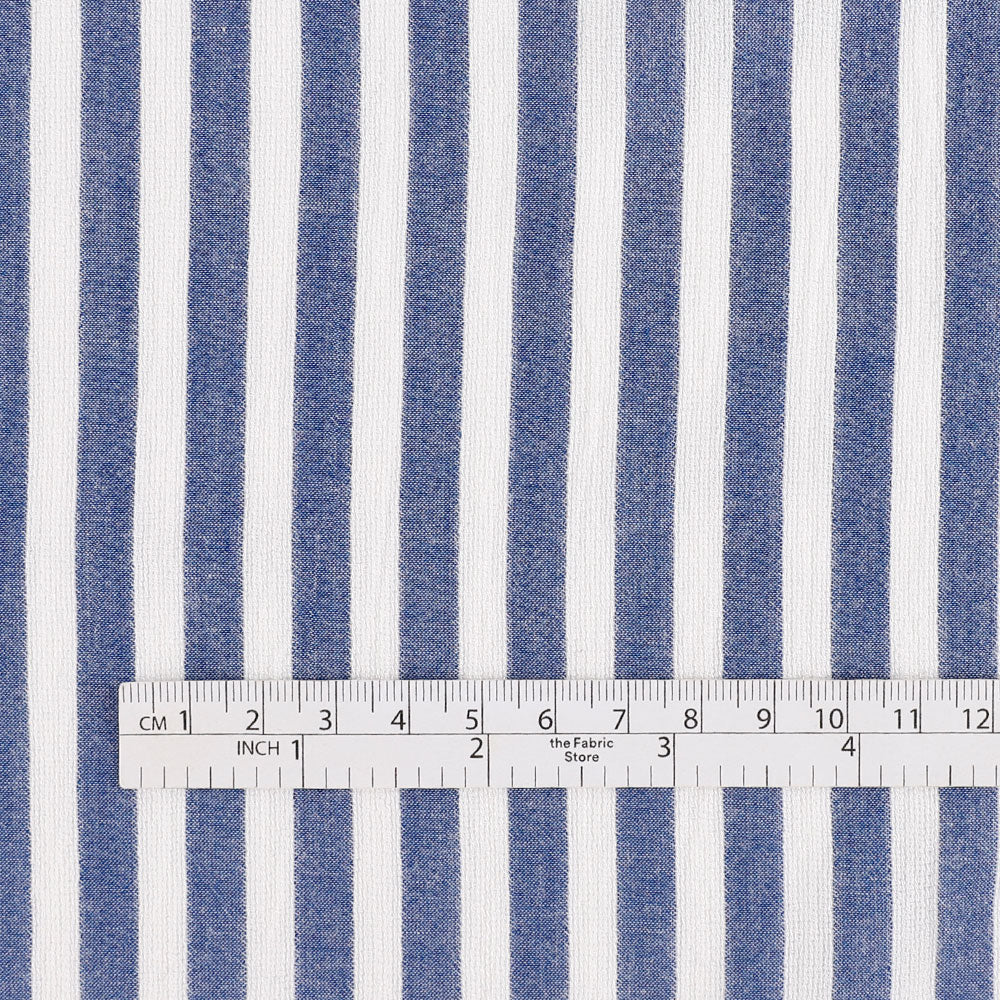 Summer Stripe Cotton/Rayon - Denim - Image 4