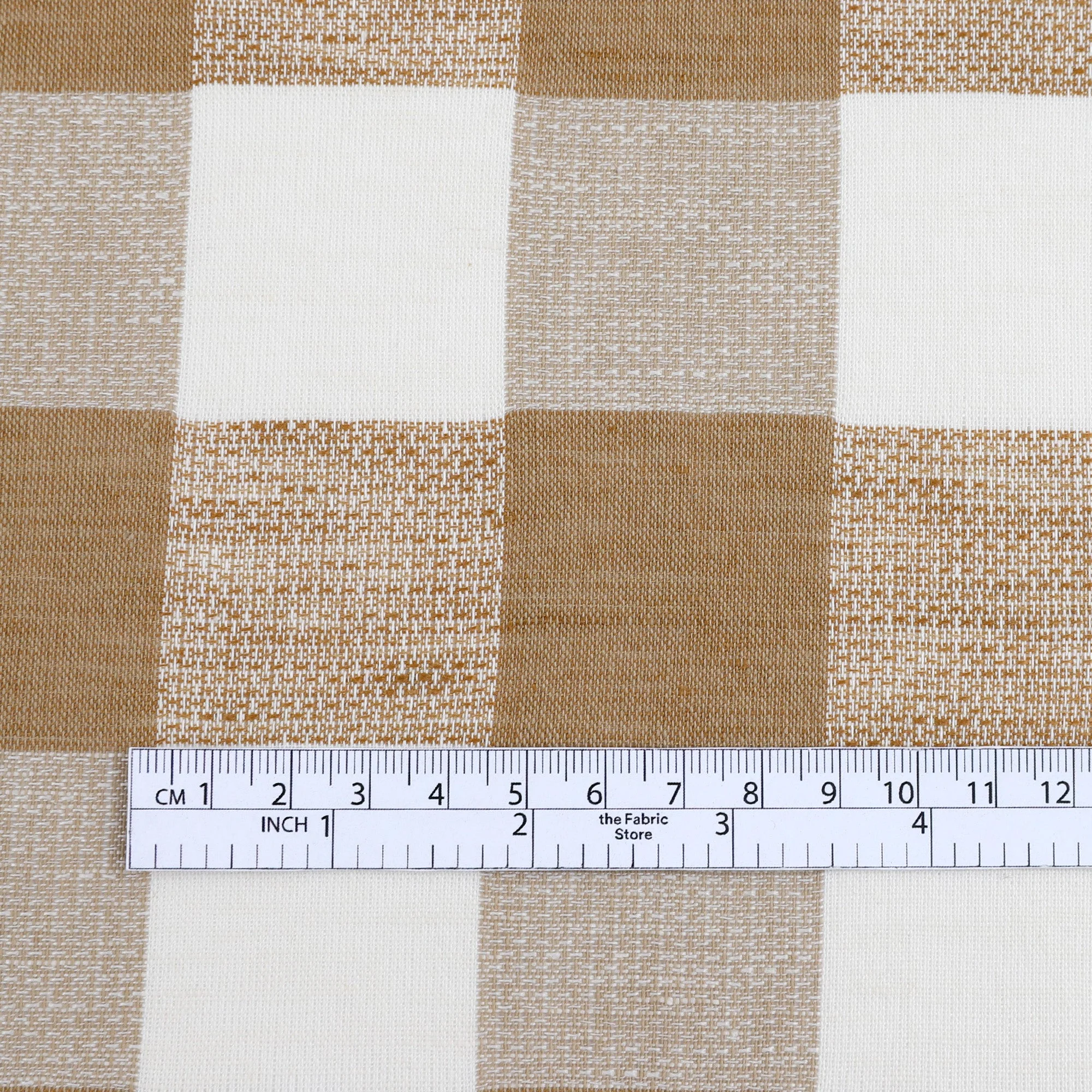 Textured Check Cotton/Linen - Tea - Image 4