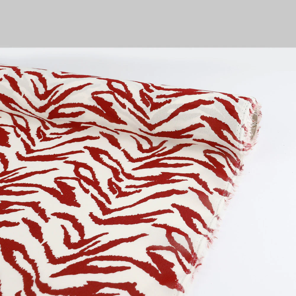 Tiger Viscose Georgette - Maroon - Image 3