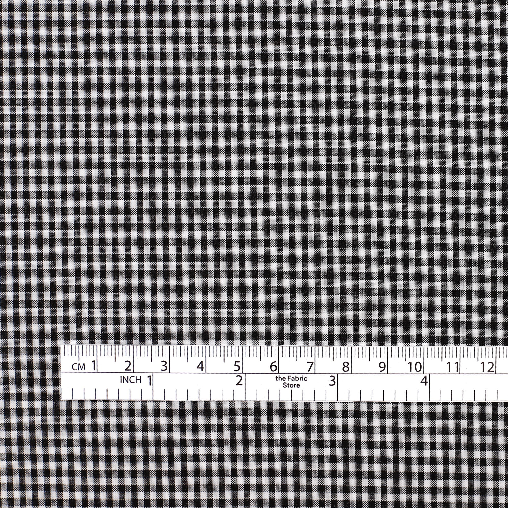 Tiny Gingham Cotton Shirting - Black - Image 4