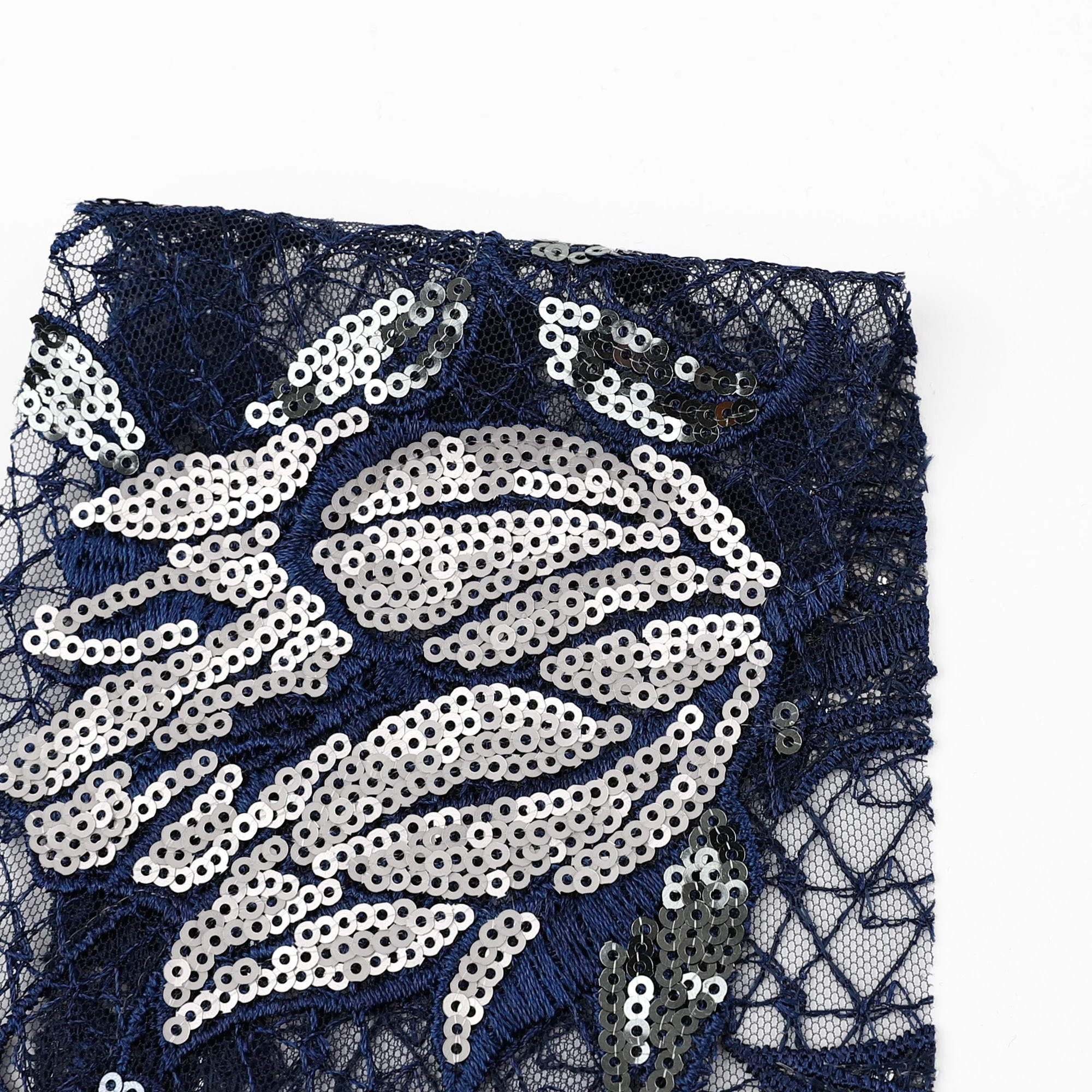 Tulip Embroidered Tulle - Marine