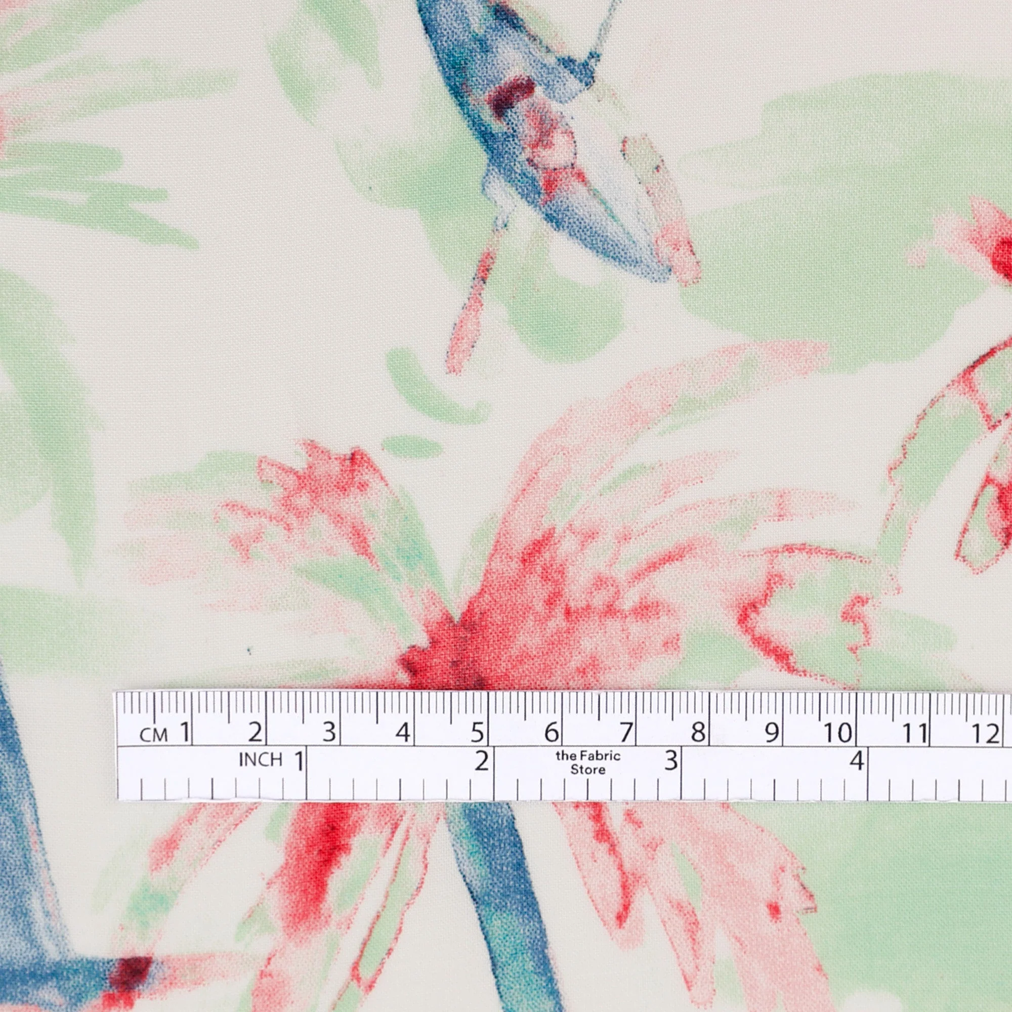 Watercolour Palm Rayon Challis - Mint - Image 4