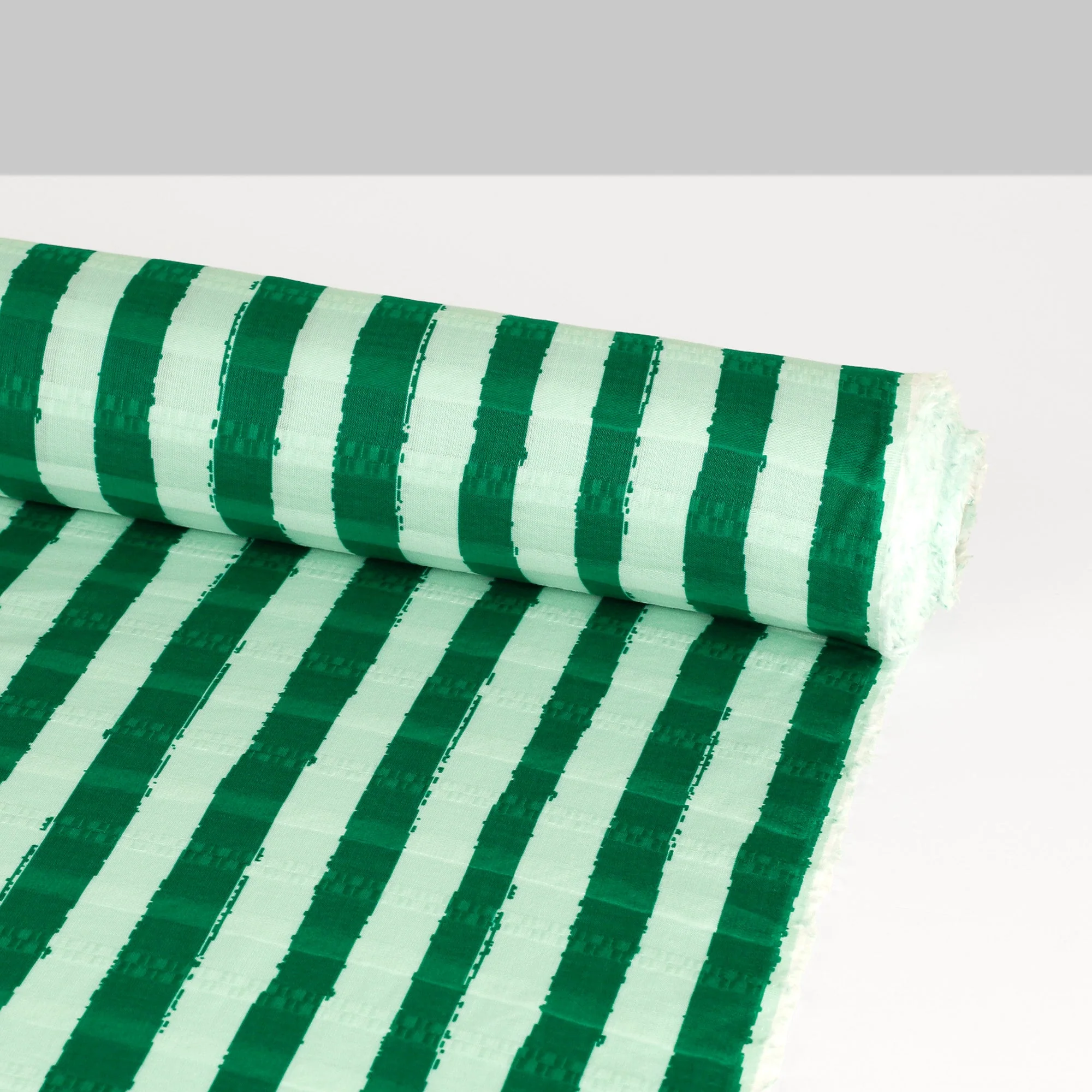 Watermelon Stripe Cotton Dobby - Green - Image 3