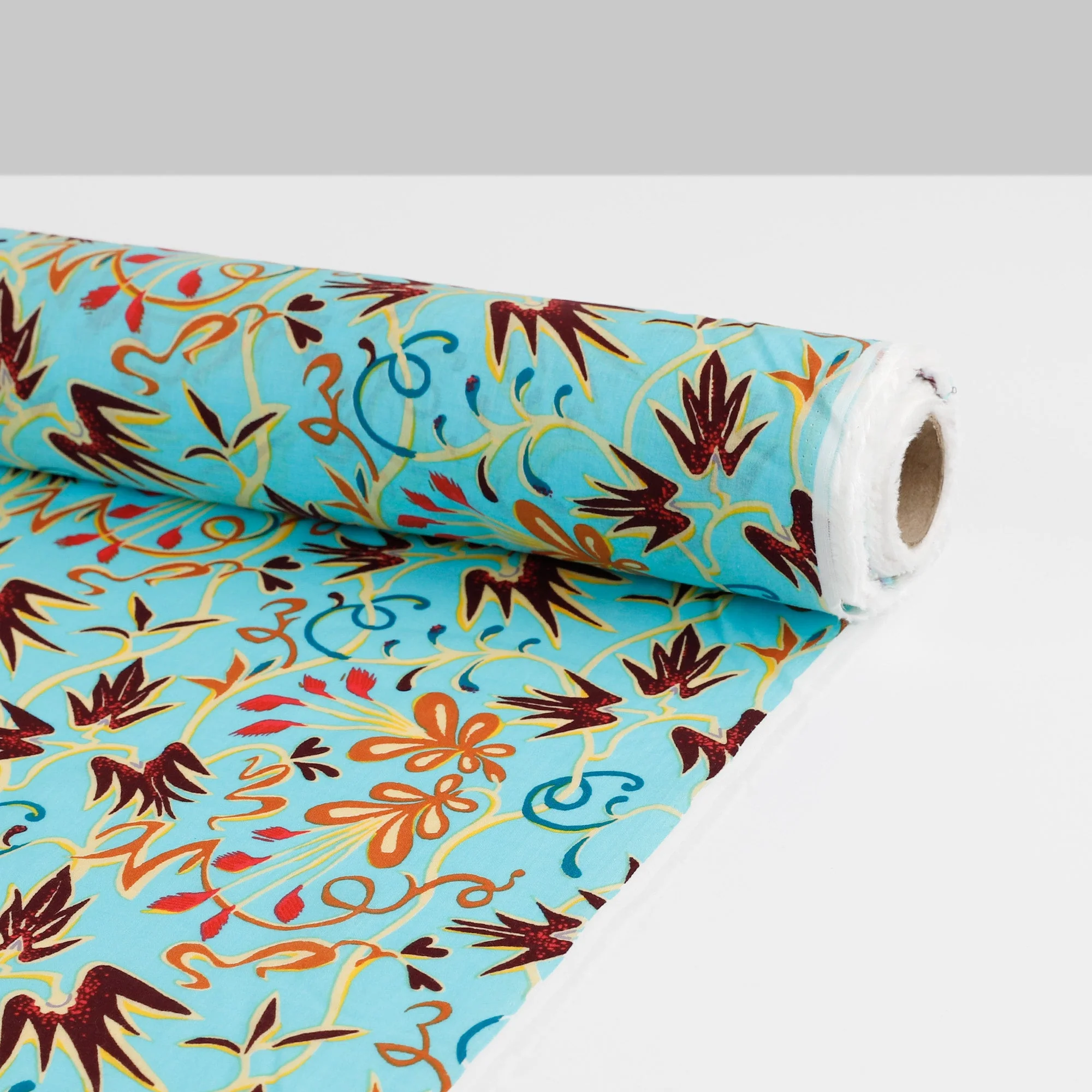 Whimsy Flourish Cotton Voile - Aqua - Image 3