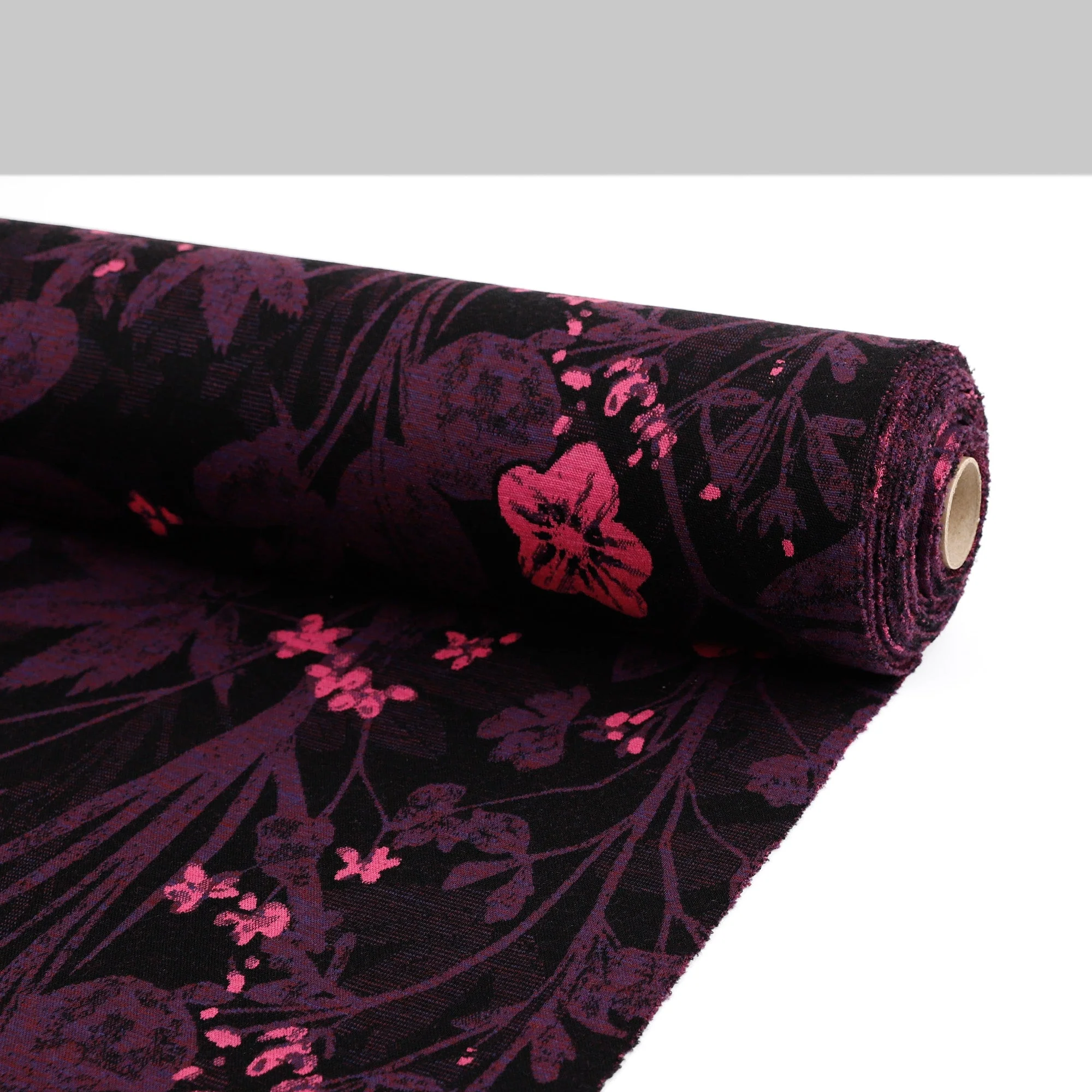 Woodland Flowers Merino Jacquard - Berries - Image 3