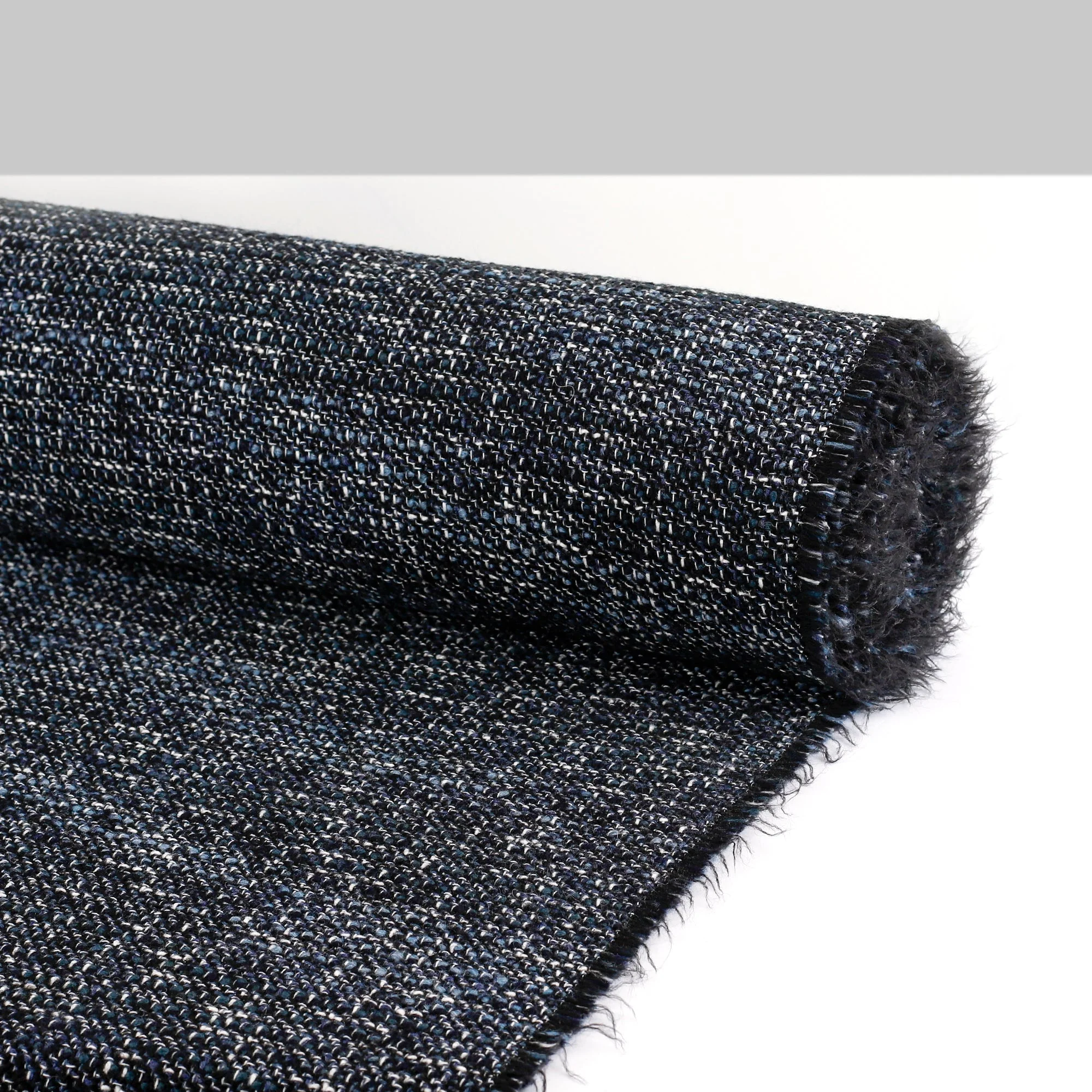 Wool Blend Basketweave Tweed - Night Sky - Image 3