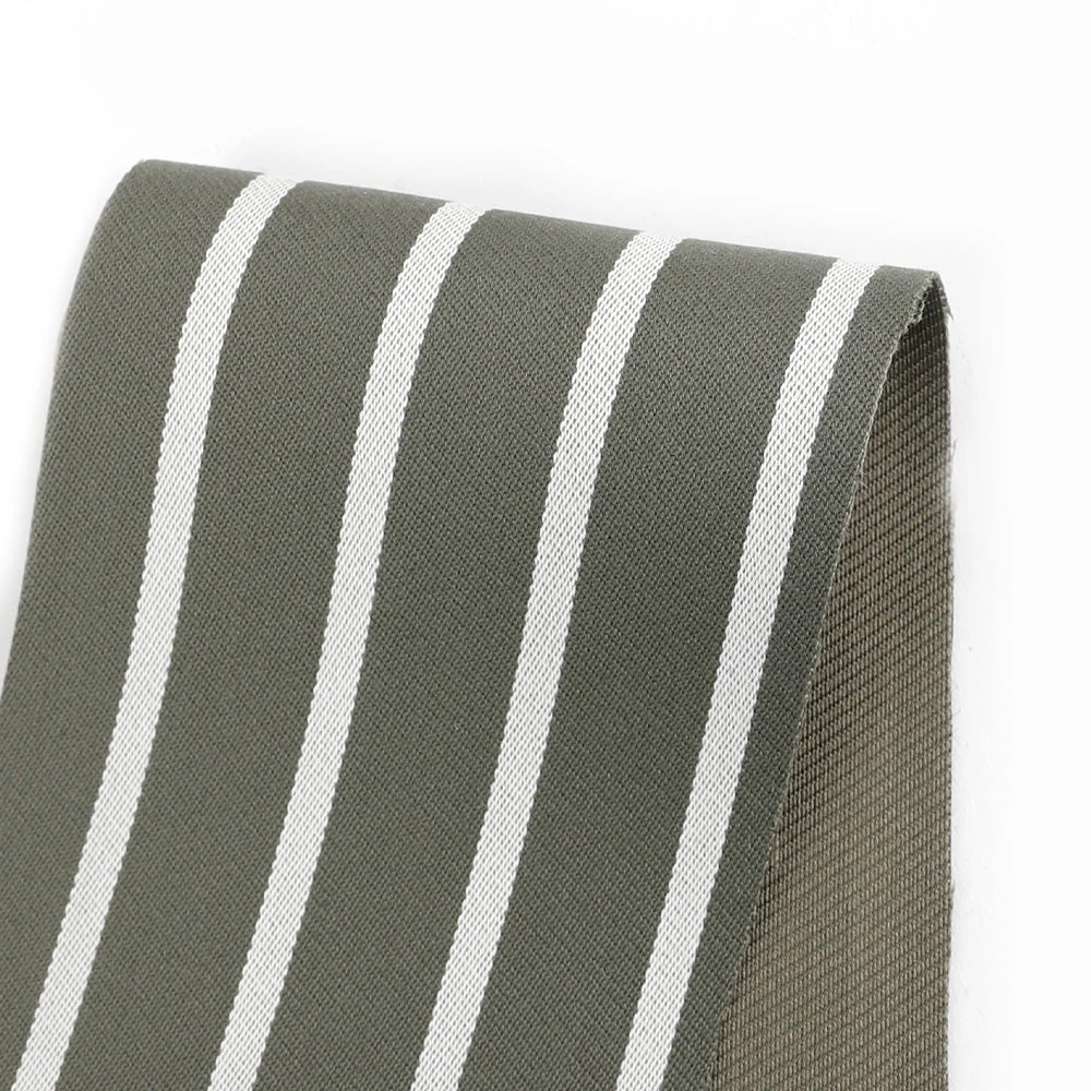 Wool Blend Stripe Suiting - Army/White
