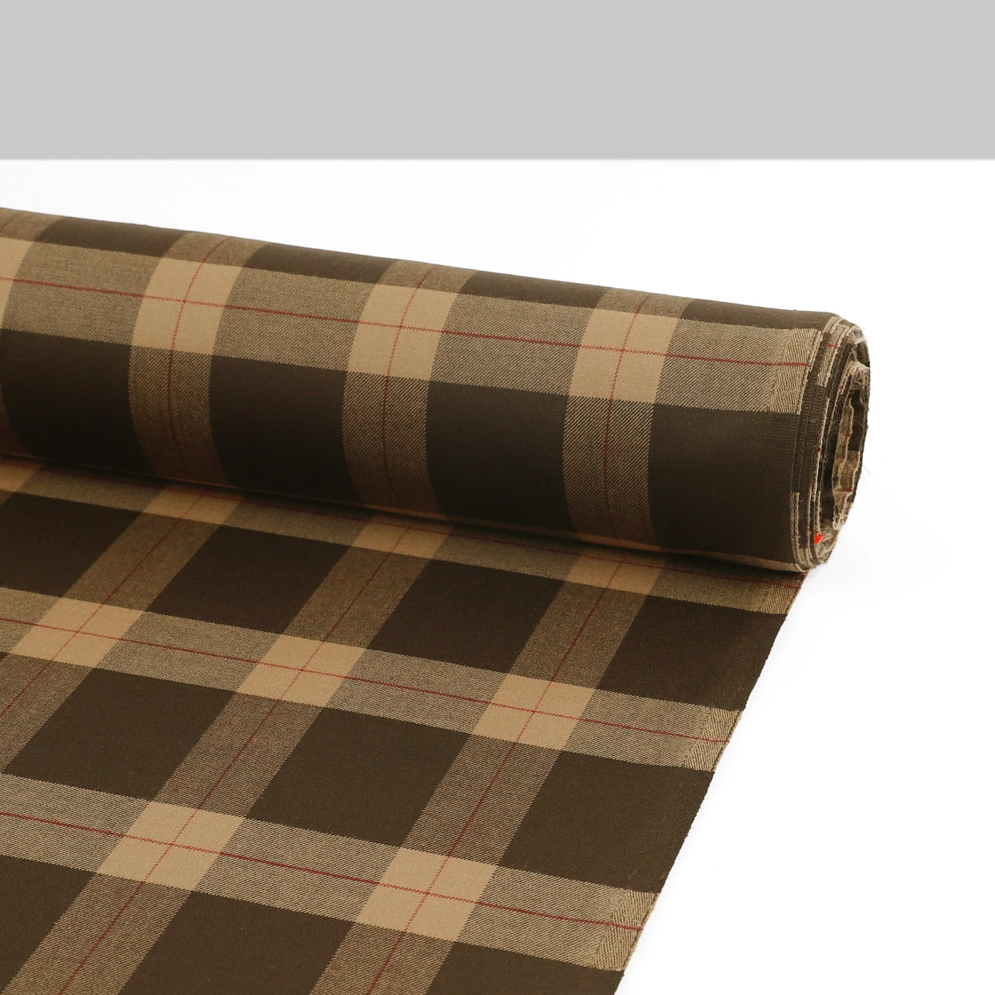 Wool/Poly Check Twill Suiting - Chocolate Brown - Image 3