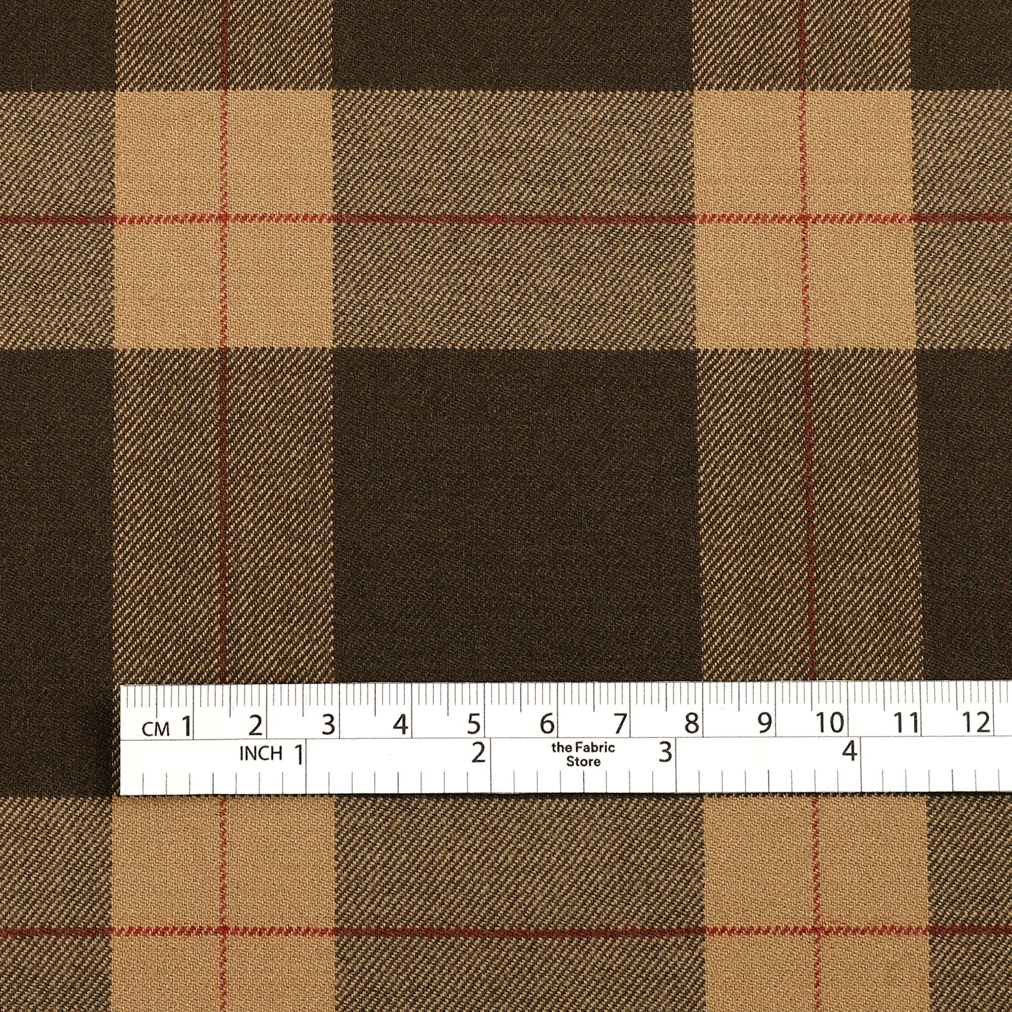 Wool/Poly Check Twill Suiting - Chocolate Brown - Image 4