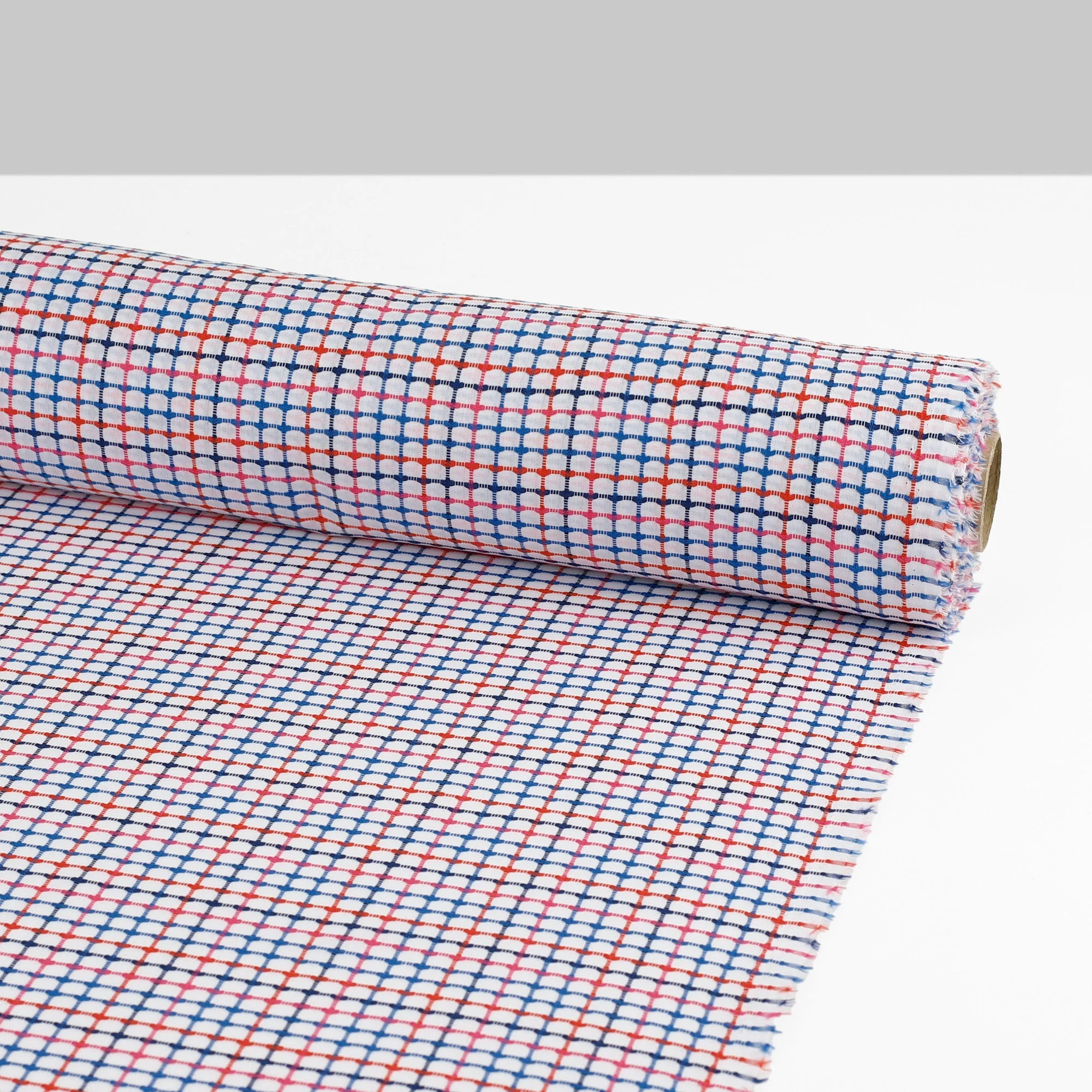 Woven Grid Cotton - Blue Raspberry - Image 3