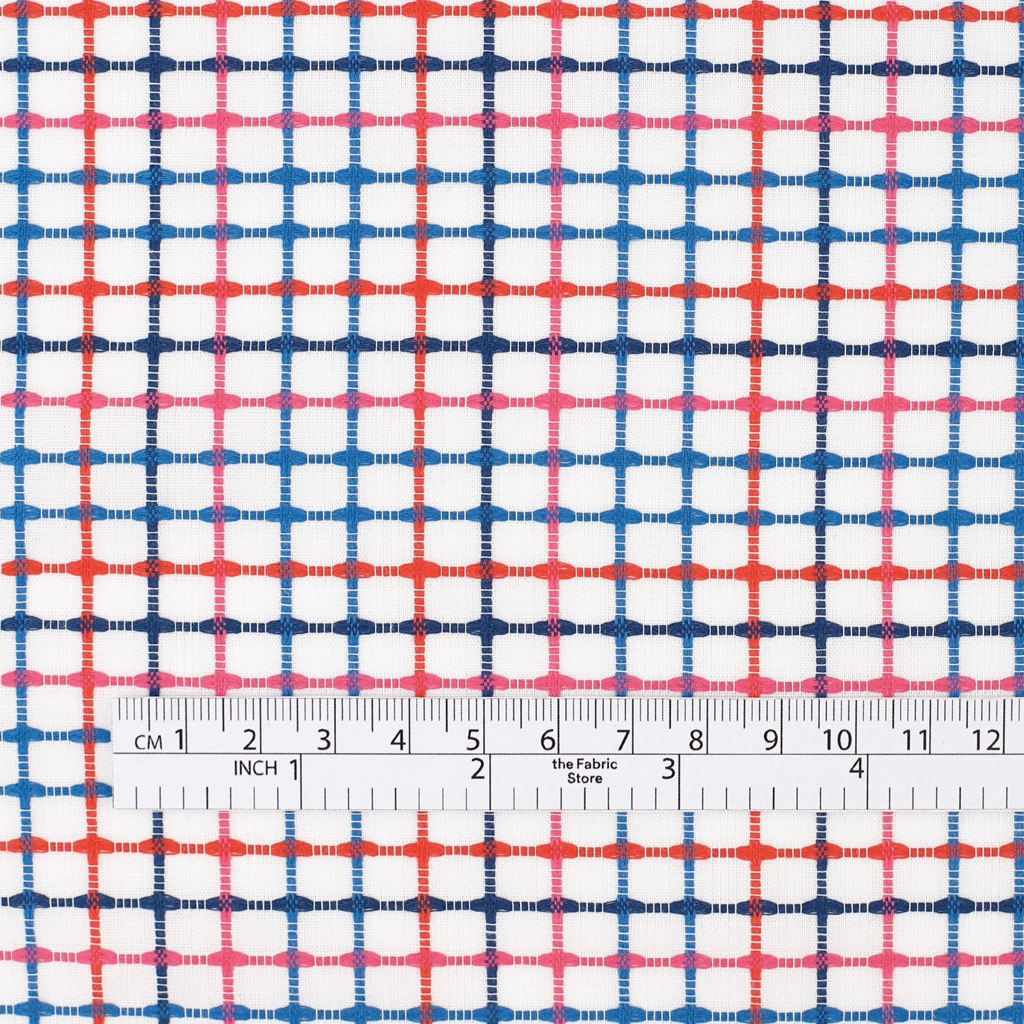 Woven Grid Cotton - Blue Raspberry - Image 4